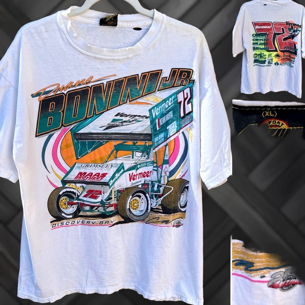 Vintage VINTAGE 1994 Duane Bonini Jr 72 Sprint Car Racing Shirt XL Worn Holes Size US XL / EU 56 / 4 - 1 Thumbnail