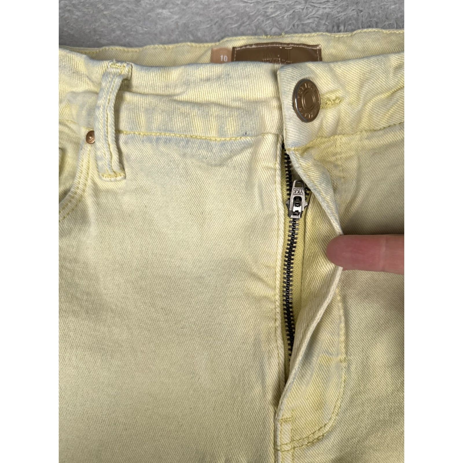 Vintage KUT From The Kloth Meg Jeans Wide Leg Womens 10 Yellow High Rise Stretch 29x28 Size 32" / US 10 / IT 46 - 5 Thumbnail