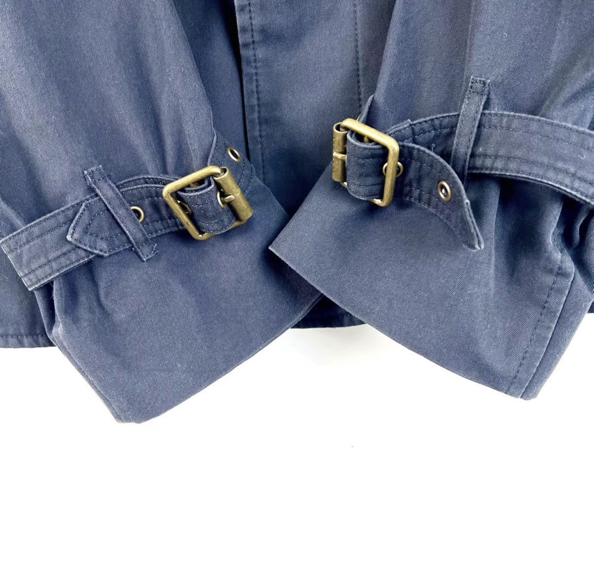 Burberry Burberry Navy Collared Cotton Long Sleeve Trench Coat K12 Size US M / EU 48-50 / 2 - 6 Thumbnail