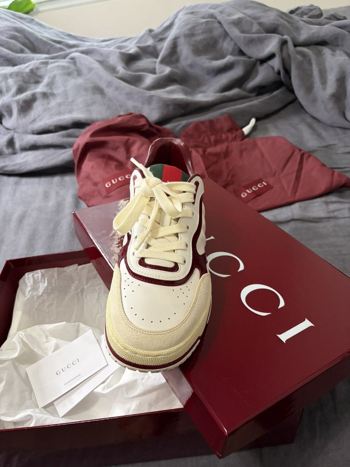 Gucci Gucci Re-Web Sneaker 'White Rosso Ancora' Size US 8 / EU 41 - 1 Thumbnail