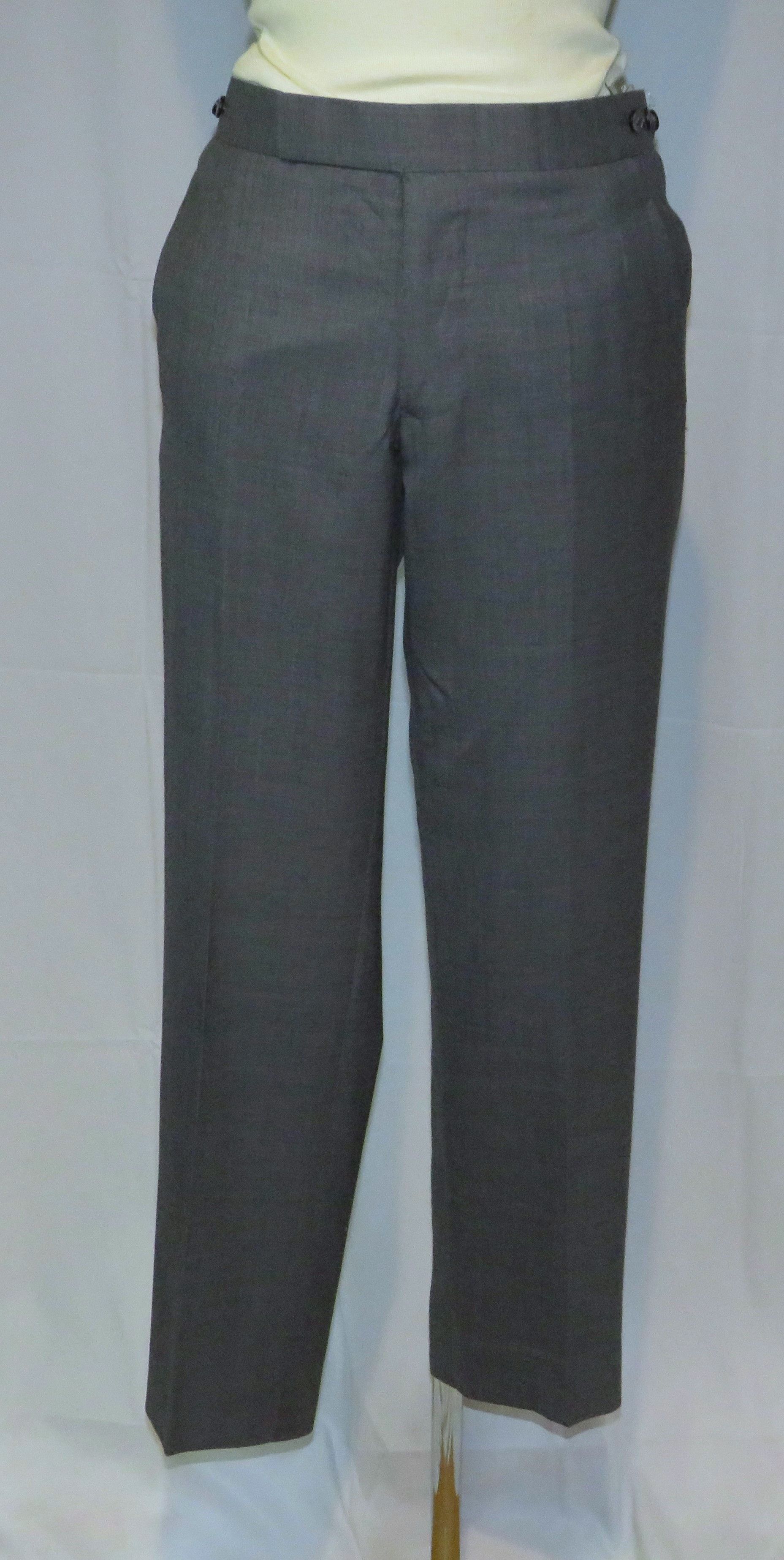 Huntsman × Savile Row Bespoke 2022 Solid Gray One Button Suit 34S Size 34S - 19 Thumbnail