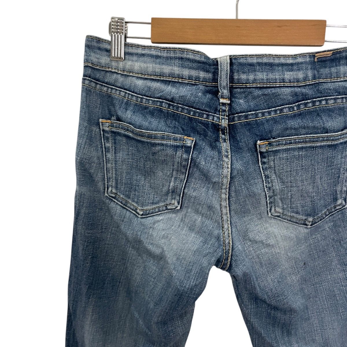 Japanese Brand Vintage Back Number Distressed Flare Denim Jeans Size 29" - 9 Thumbnail