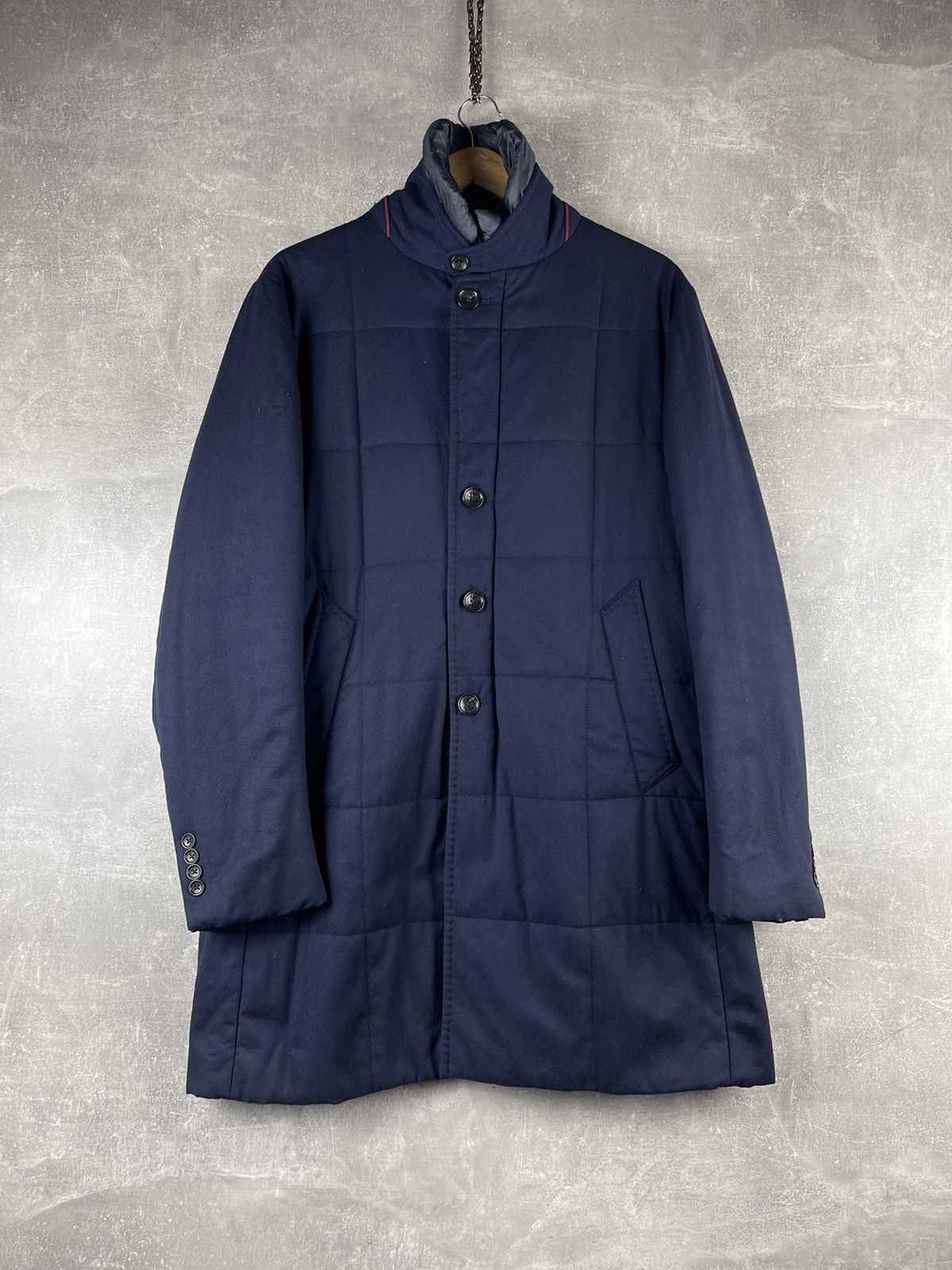 Montecore Montecore Luxury Navy Down Zip Button Quilted Coat Jacket Size US L / EU 52-54 / 3 - 1 Thumbnail