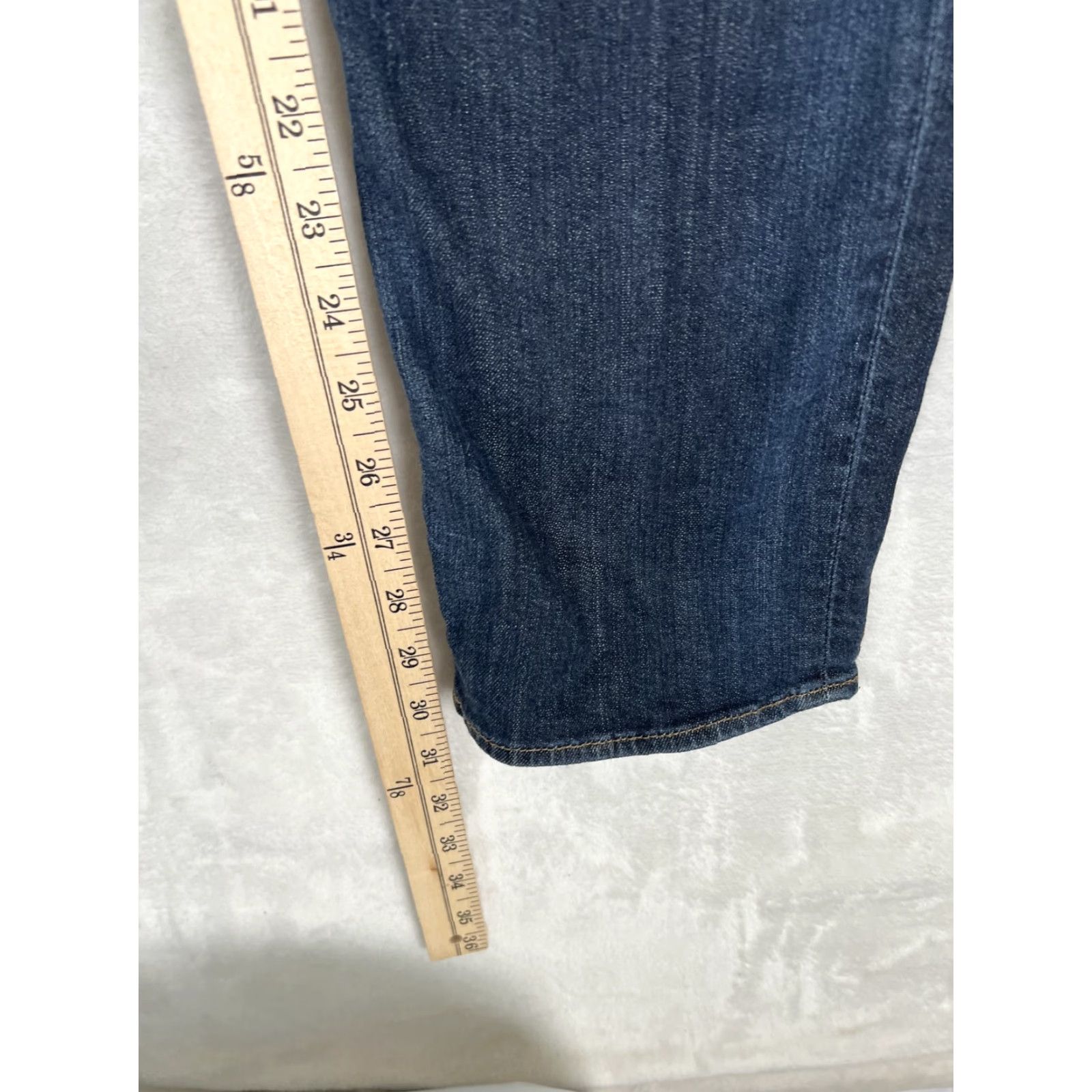 Vintage Rock & Republic Jeans Berlin Womens 14 Blue Dark Wash Straight Stretch Denim Size 36" / US 14 / IT 50 - 3 Thumbnail