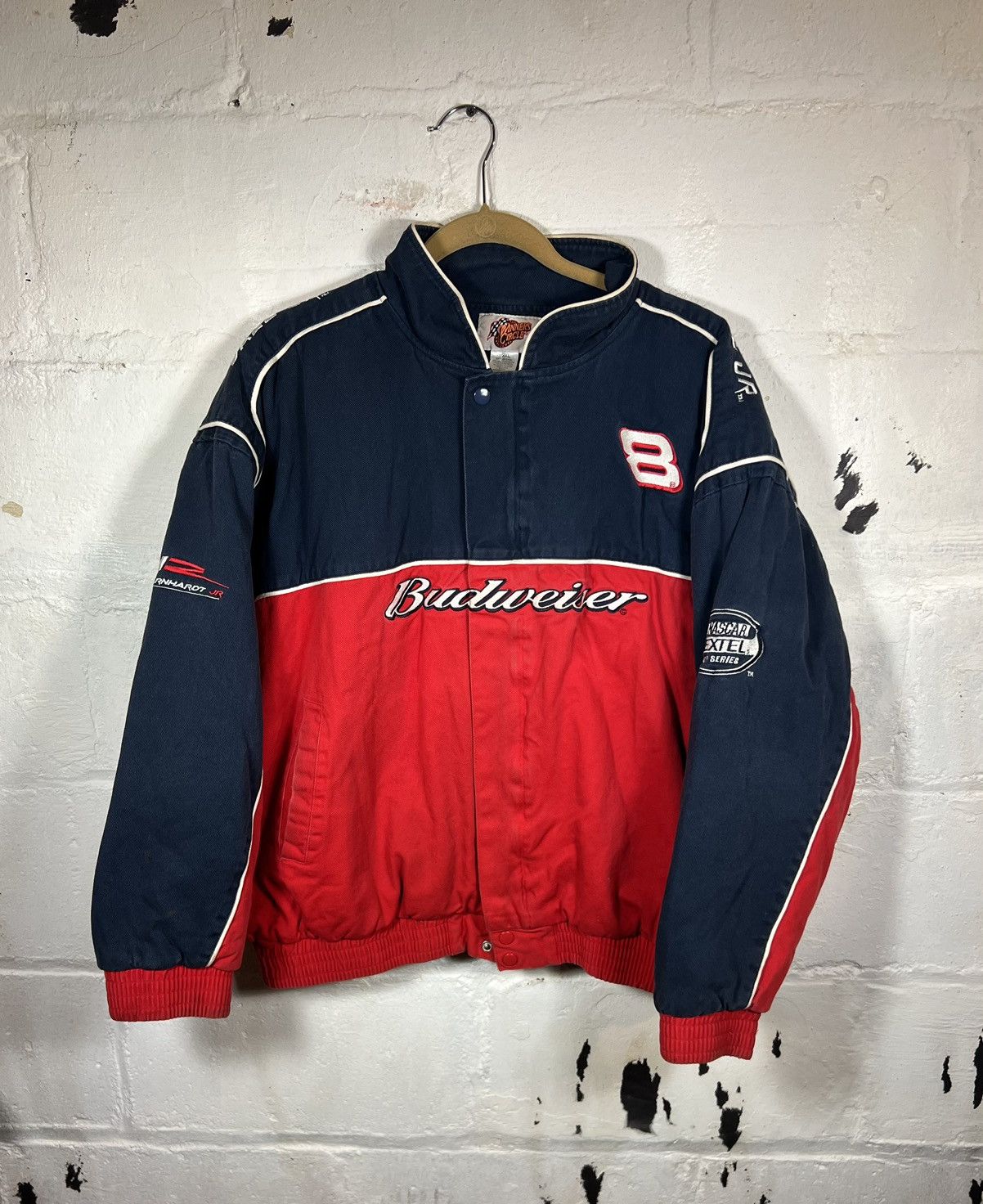 Image of Budweiser Nascar Jacket in Red, Men's (Size 2XL)