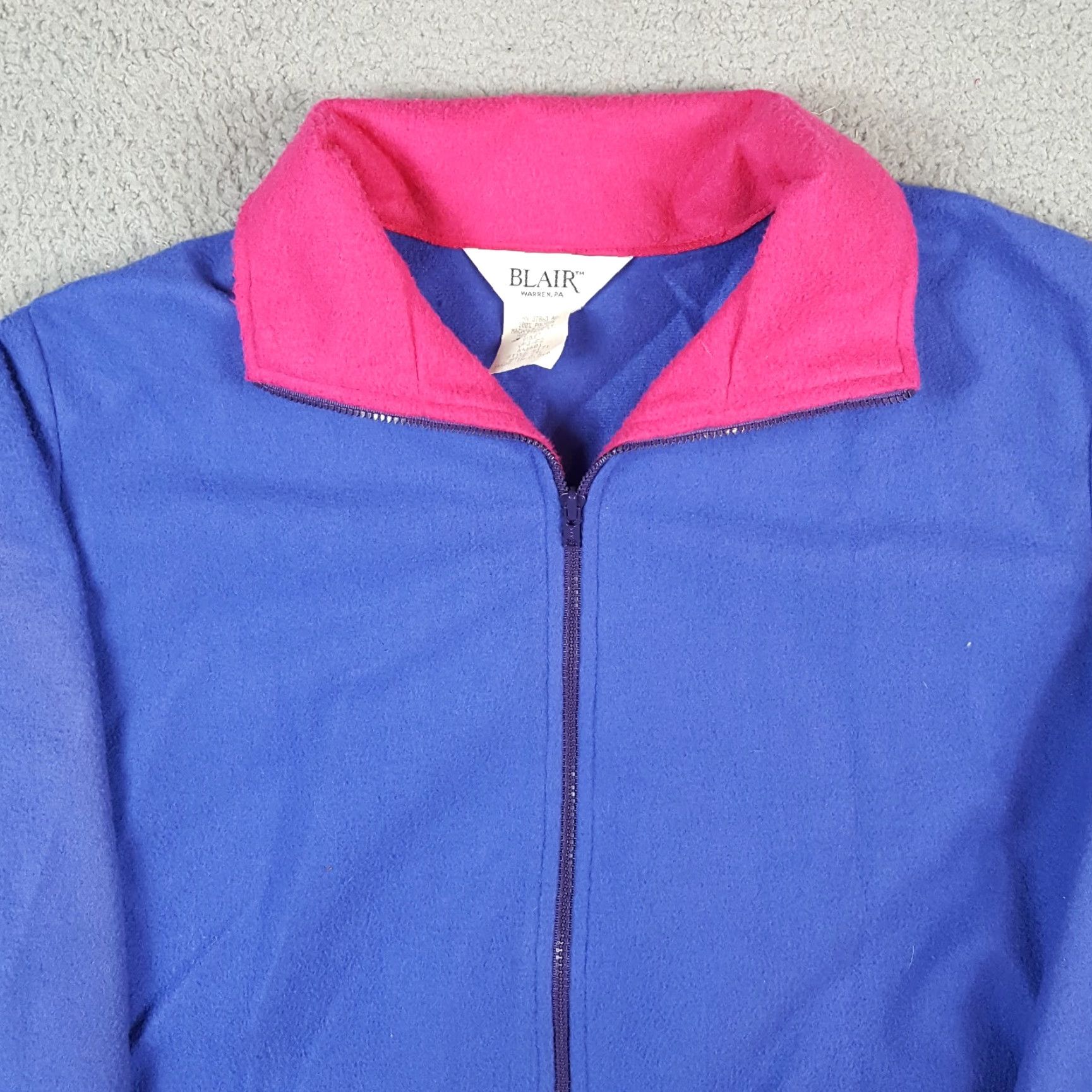 Blair VINTAGE Blair Windbreaker Jacket 2XL Womens Blue Fleece Zip Up Outdoor Hiking 80s 90s Winter Pockets Full Zip Logo Embroidered Size XXL / US 16-18 / IT 52-54 - 2 Thumbnail