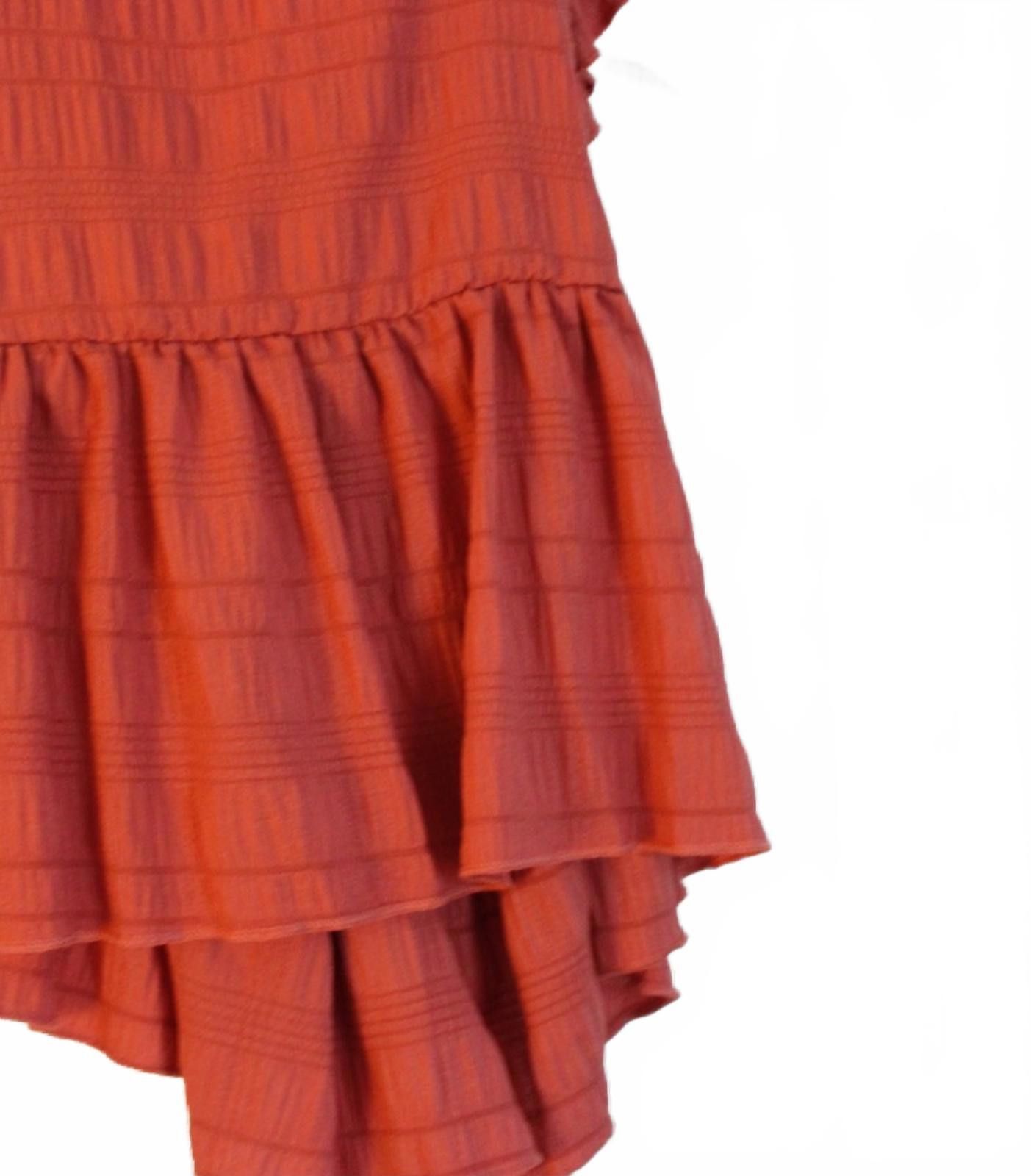Shein SHEIN Small Rust Orange Textured Ruffle Sleeve Tie-Back Tank Size S / US 4 / IT 40 - 3 Thumbnail