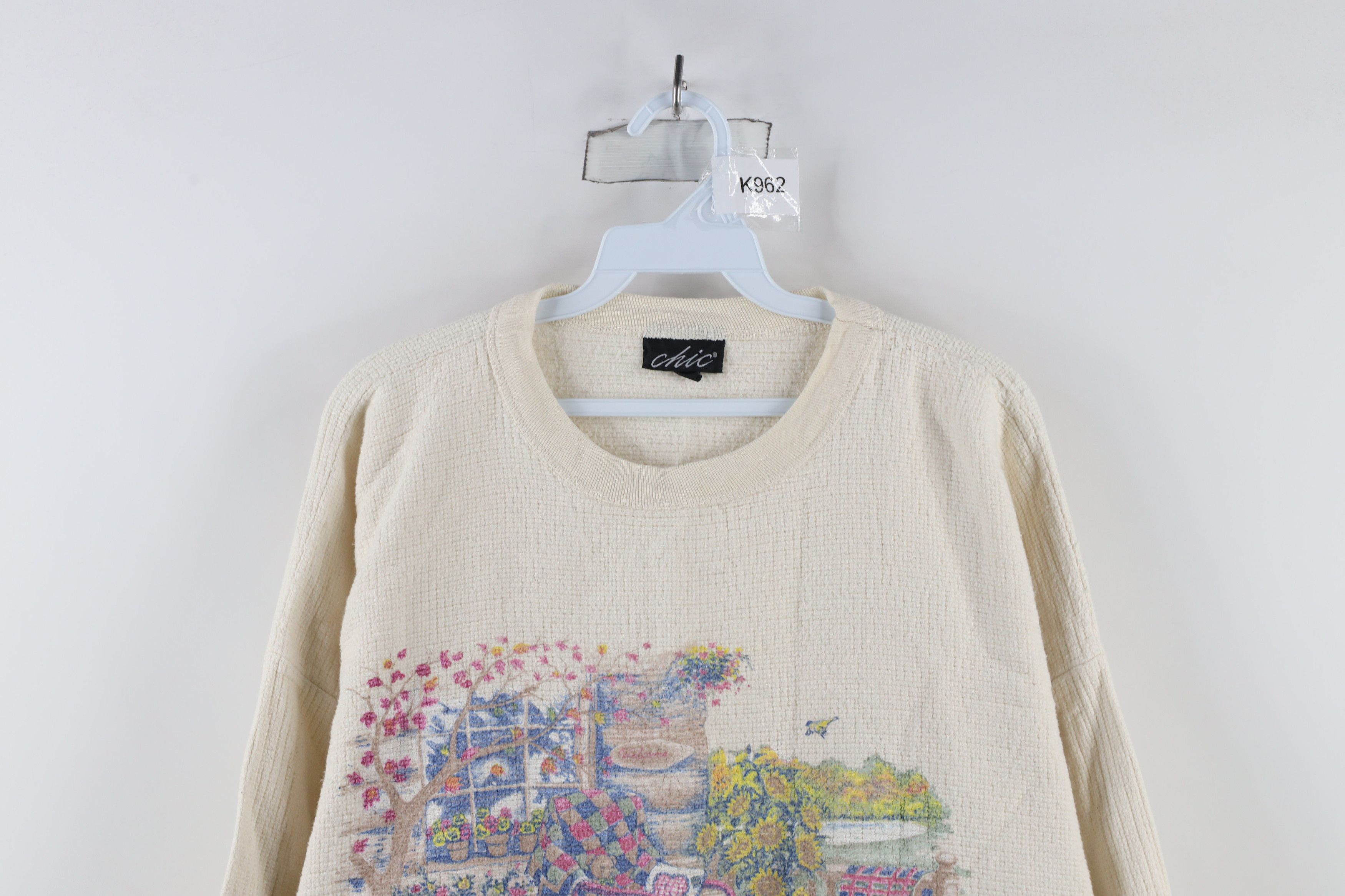 Vintage Vtg 90s Country Primitive Porch Thermal Knit Sweater USA Size XXL / US 16-18 / IT 52-54 - 2 Thumbnail