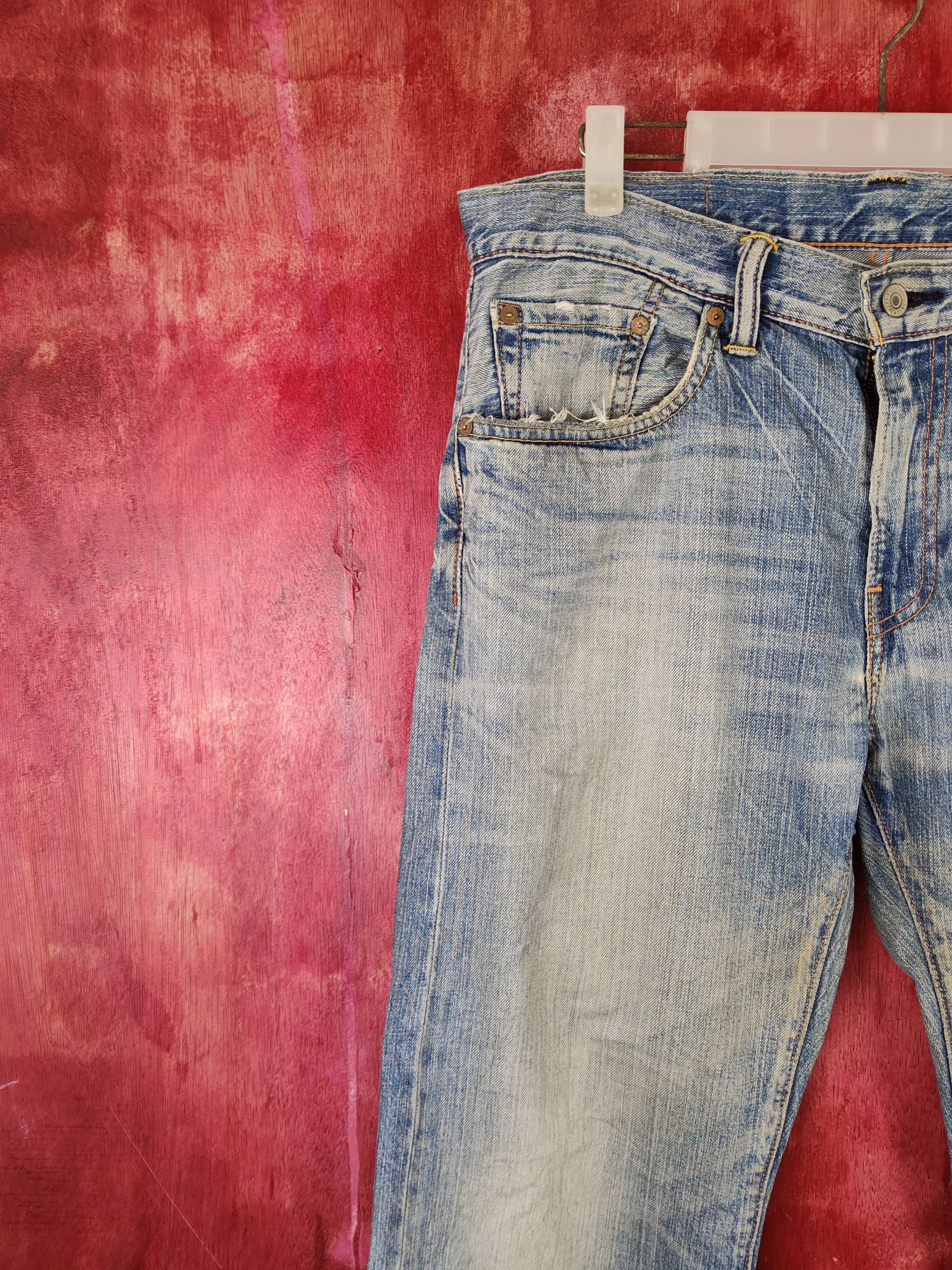 Levi's Levi's Blue Faded Distressed Ripped Jeans #S1668 Size US 34 / EU 50 - 3 Thumbnail