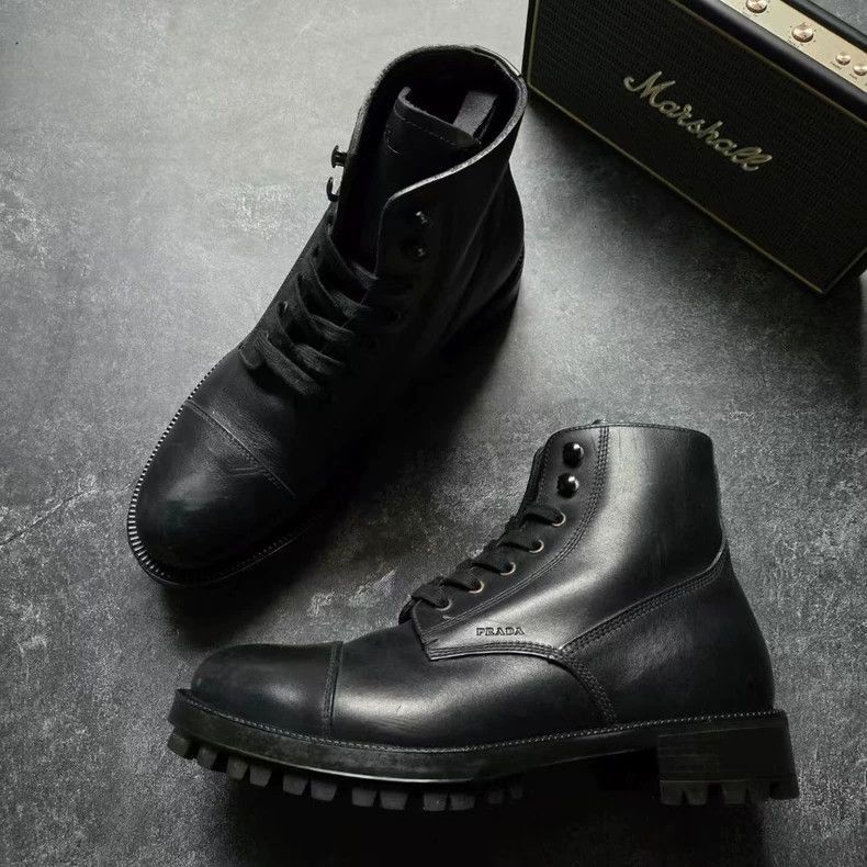Prada PRADA Black HighTop Martin Boots Size 41.5-2506 Size US 7.5 / EU 40-41 - 2 Thumbnail