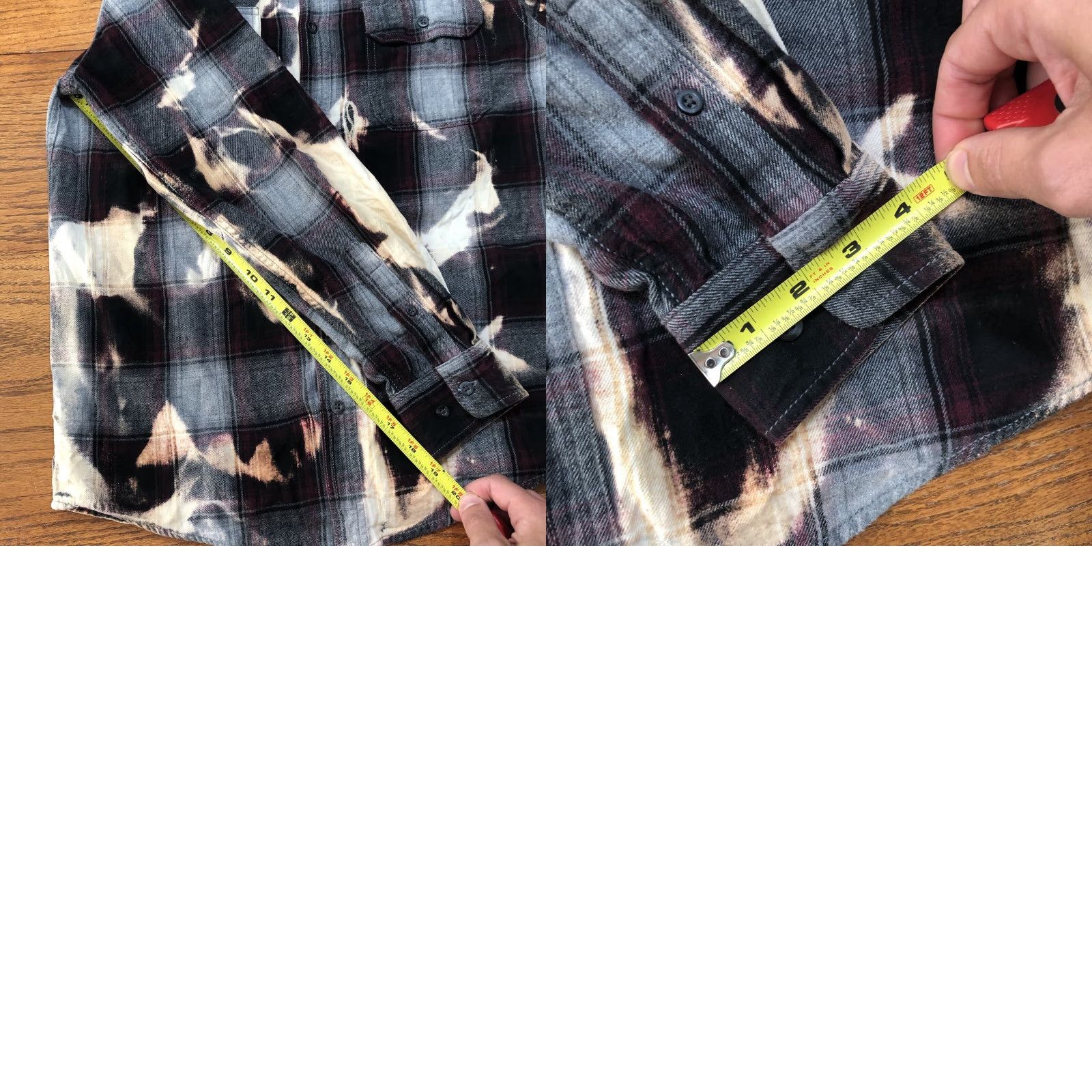 Faded Glory Faded Glory Flannel Biker Skeleton Tie Dye Acid Wash Plaid Shirt Mens S Brown Size US S / EU 44-46 / 1 - 10 Thumbnail