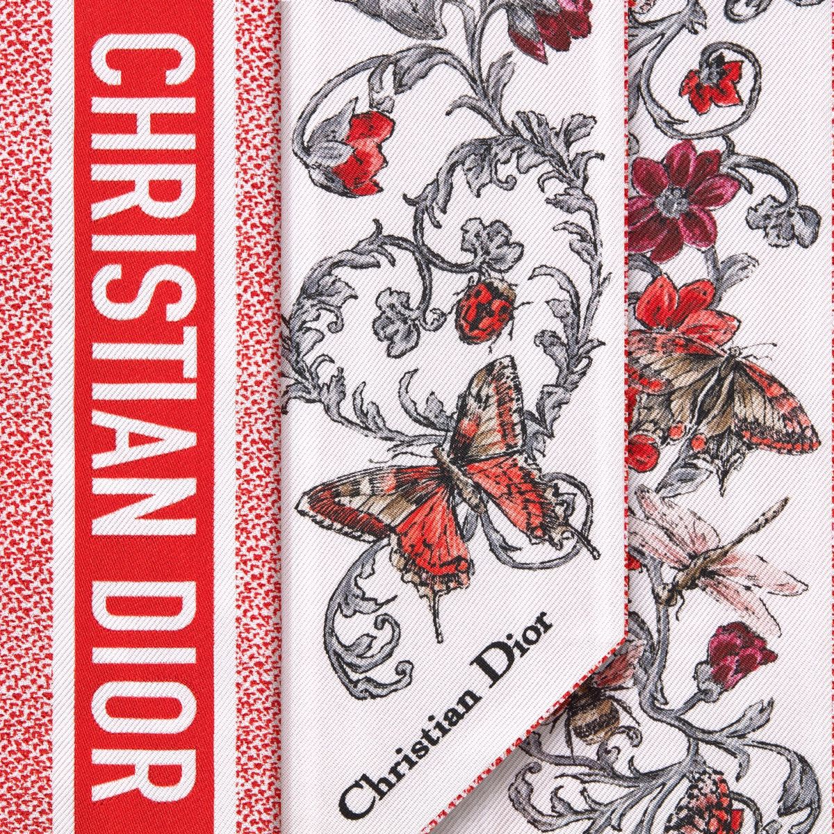 Dior o1bcso1str0226 Size:OS/Curiosites Mitzah Scarf in Red Size ONE SIZE - 3 Thumbnail
