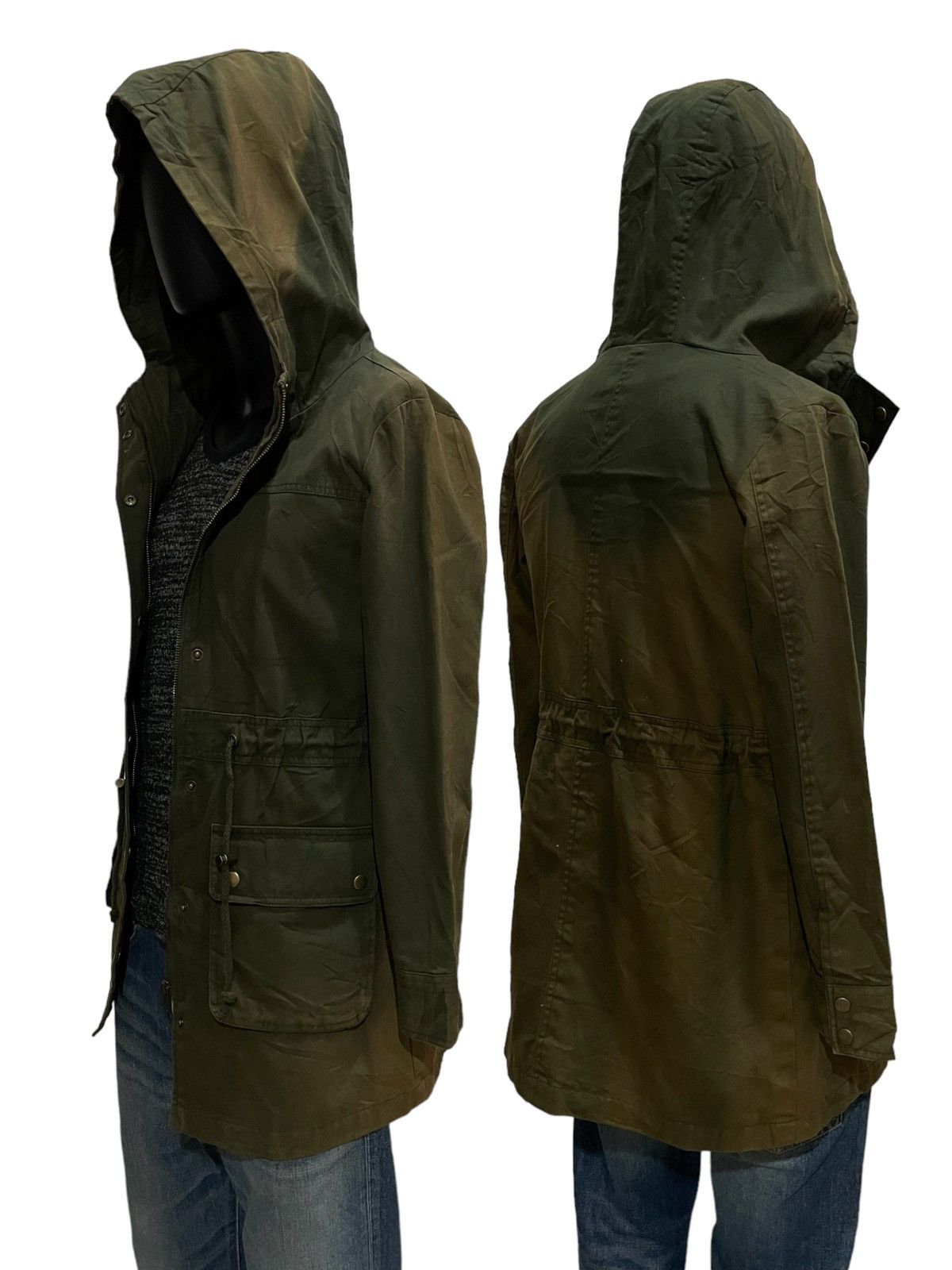 Japanese Brand × Le Grande Bleu (L.G.B.) Image Faded Two Tone Zip-up Hooded Punk Parka Jacket Size US S / EU 44-46 / 1 - 1 Thumbnail