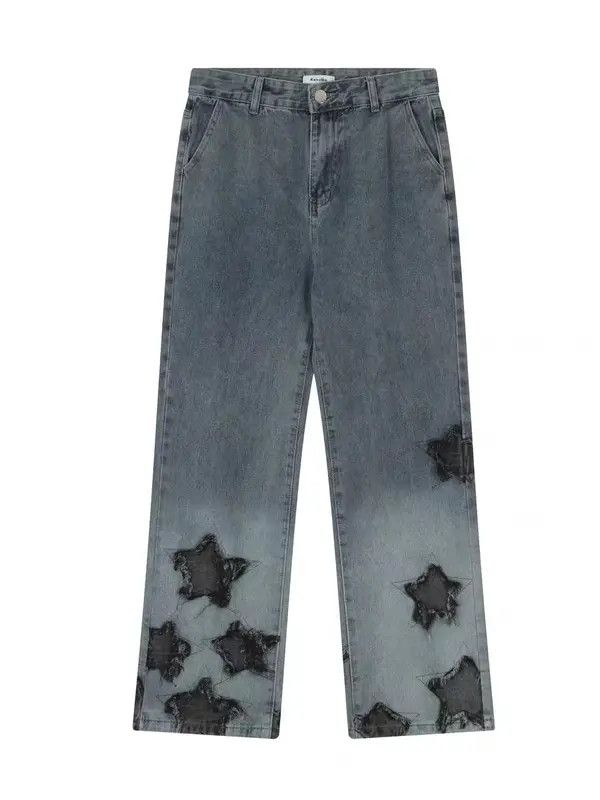 Japanese Brand × Jean High street patch star straight jeans Size US 32 / EU 48 - 1 Thumbnail