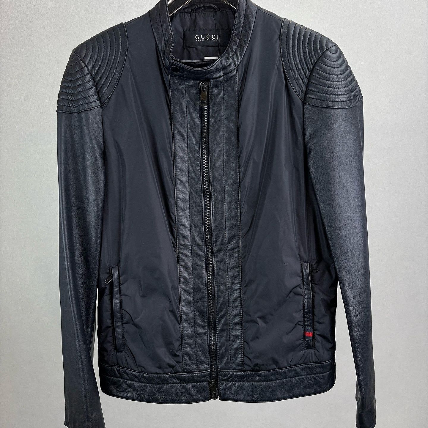 Gucci Gucci Leather Panel Bomber Jacket Size M Size US M / EU 48-50 / 2 - 1 Thumbnail