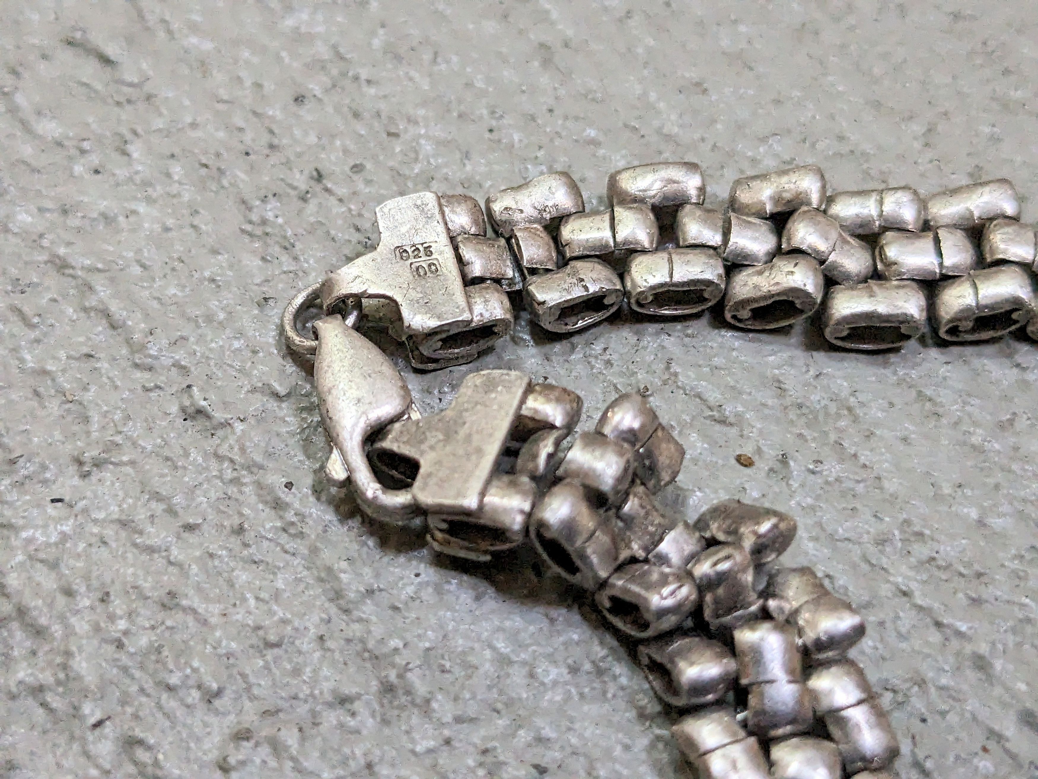 Jewelry Vintage Sterling Silver Bracelet Panther Chain Link 7.25" Size ONE SIZE - 7 Thumbnail