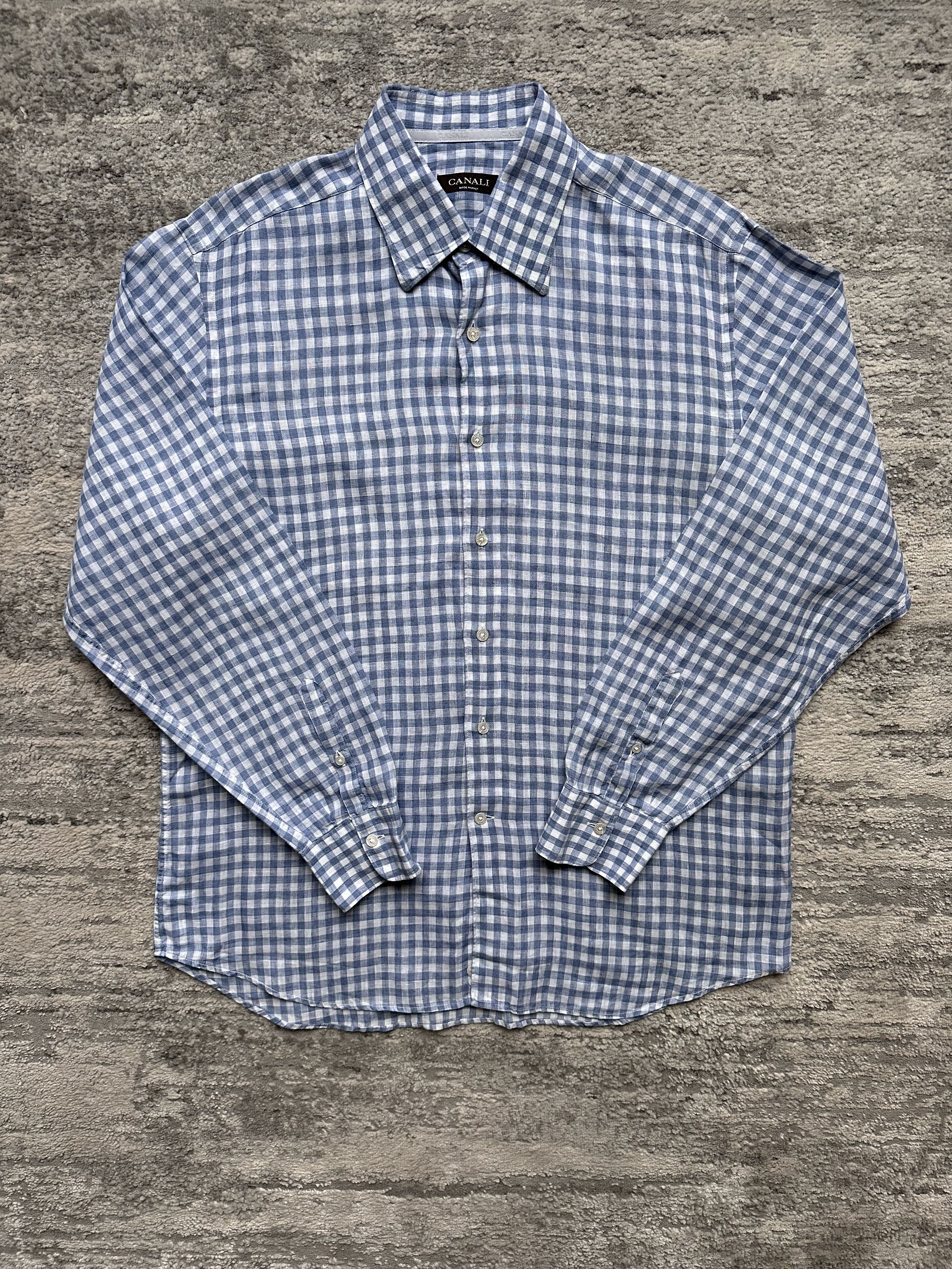 Canali Canali linen shirt Size US XL / EU 56 / 4 - 1 Thumbnail