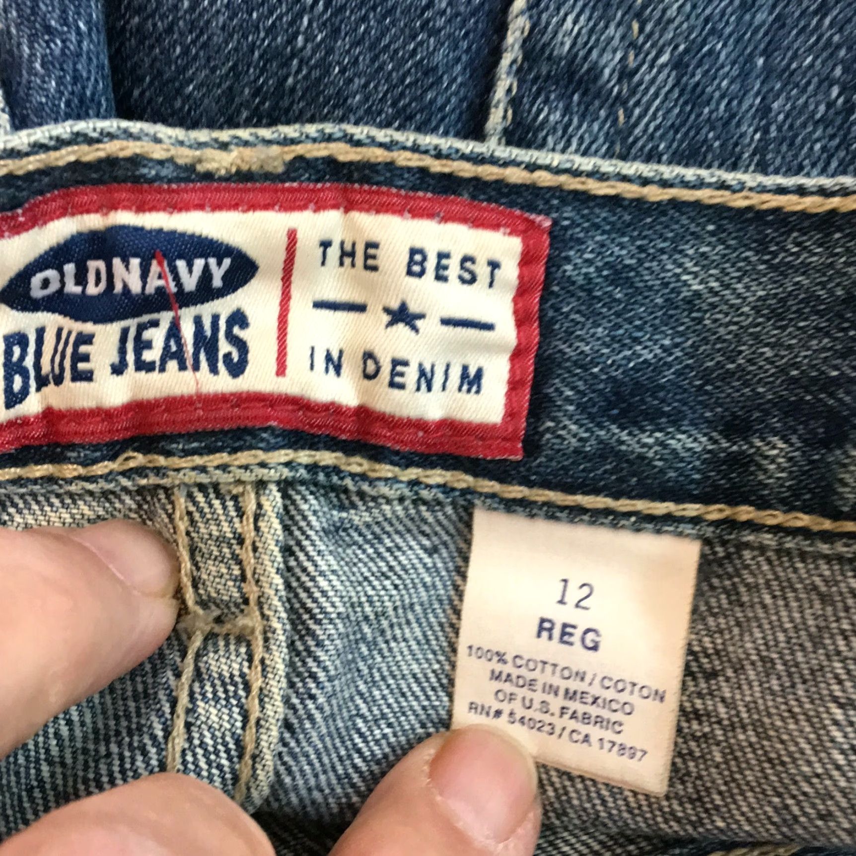 Old Navy Old Navy Women's Straight Jeans Size 12 Regular 34X32 Dark Blue Denim 5-Pocket Mid-Rise Comfort Size 34" / US 12 / IT 48 - 7 Thumbnail