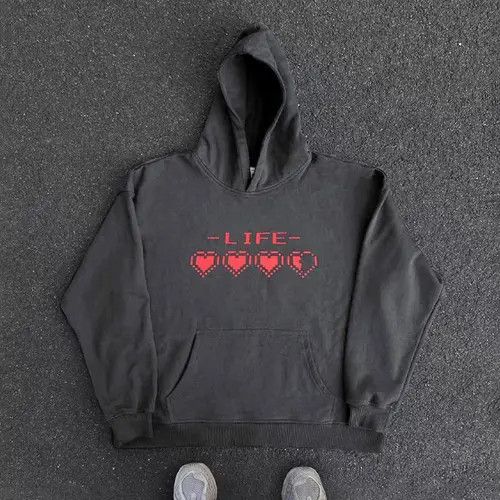 Japanese Brand Vintage Pixel Heart Creative Print XXL Hooded Sweatshirt Size US XXL / EU 58 / 5 - 3 Thumbnail