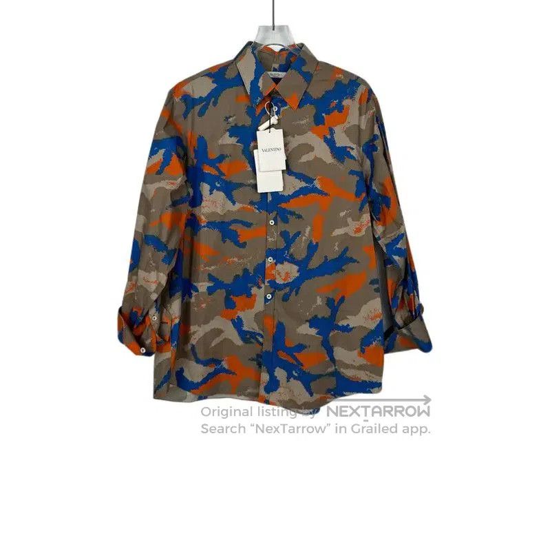 Valentino Valentino Gray Camo Cotton Womens Shirt . Size M / US 6-8 / IT 42-44 - 1 Thumbnail