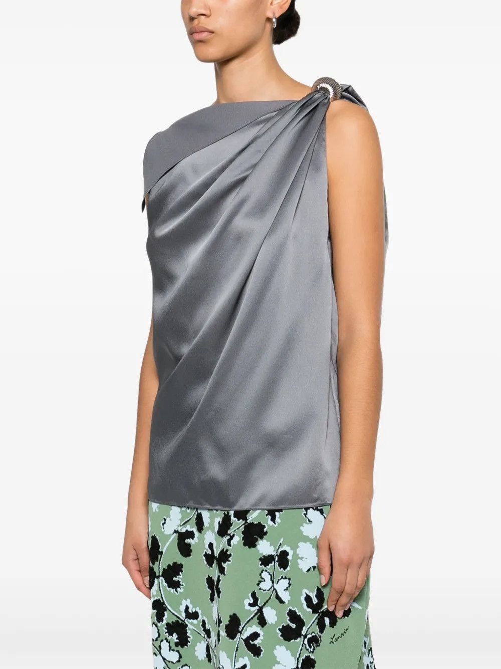 Lanvin o1y0326 Blouse in Gray Size M / US 6-8 / IT 42-44 - 3 Thumbnail