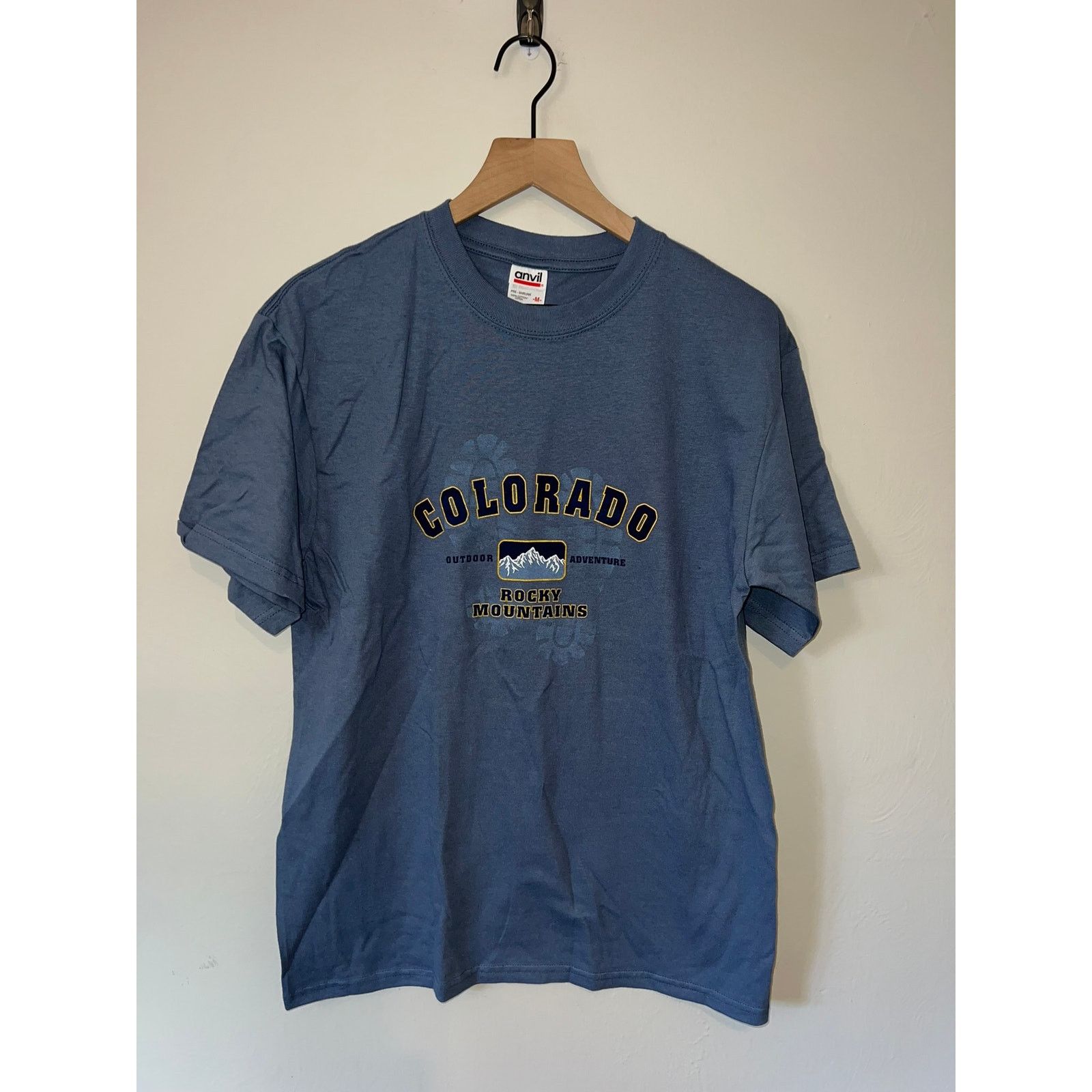 Anvil Vintage Rocky Mountains Shirt National Park Blue Tee VTG 90s Size US M / EU 48-50 / 2 - 1 Thumbnail