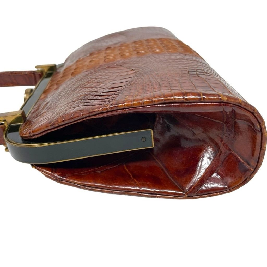Vintage Genuine Crocodile Leather Hornback Skin Top Handle Bag (VTG) Size ONE SIZE - 6 Thumbnail