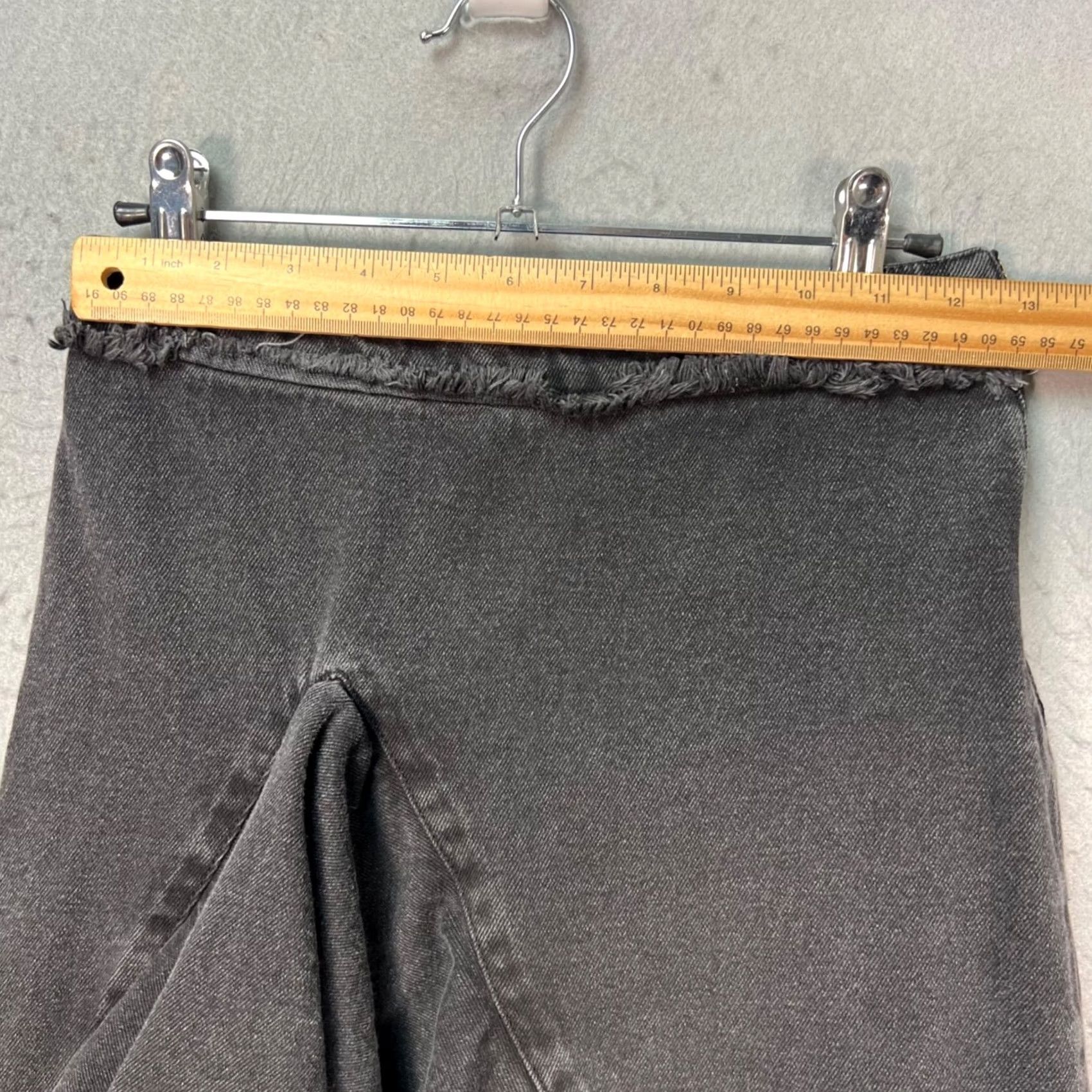Zara Zara Womens XS Denim Asymmetrical Black Frayed Hem Maxi Skirt Size 26" / US 2 / IT 38 - 5 Thumbnail
