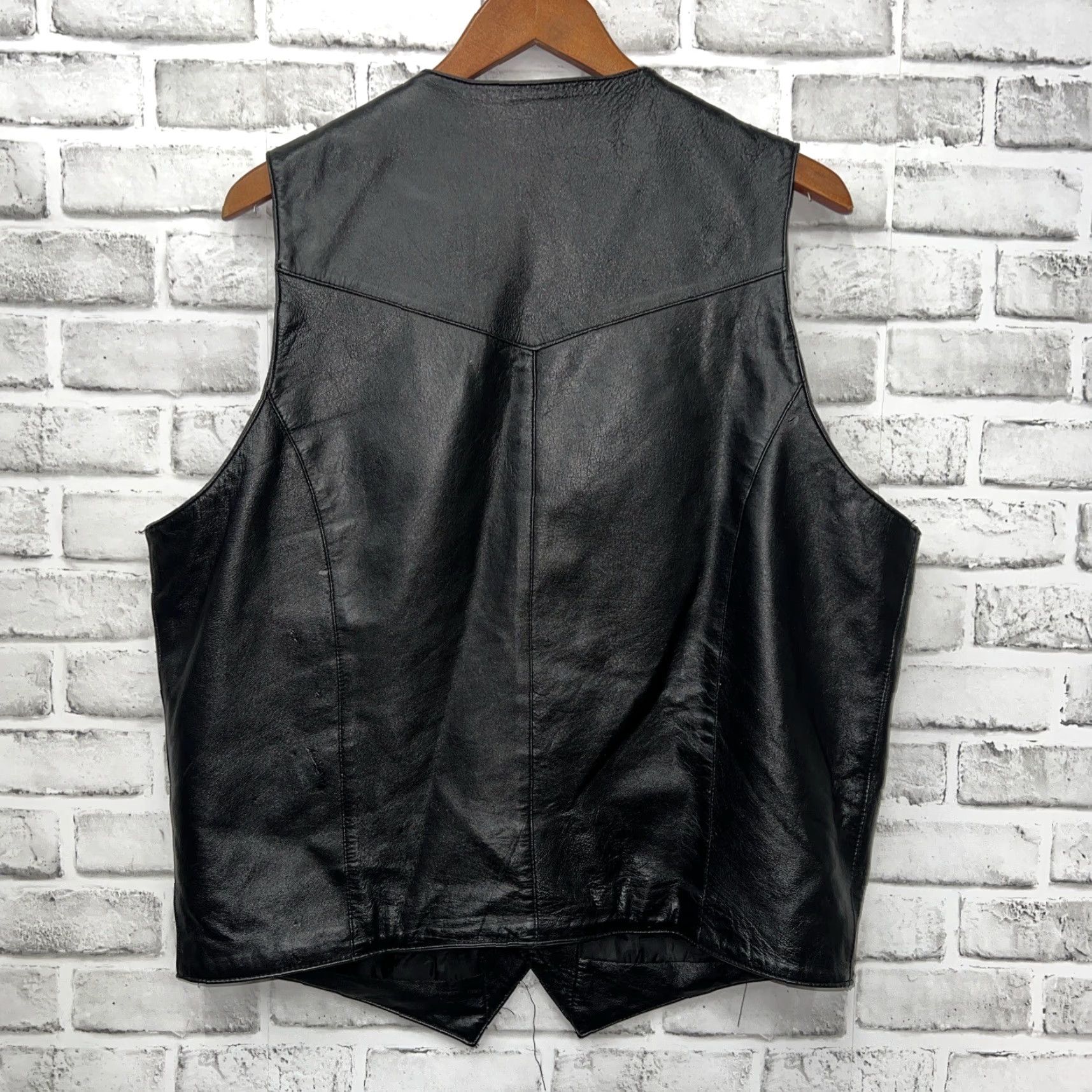 Vintage Cripple Creek Black Leather Button Up Vest Mens Size L Size US L / EU 52-54 / 3 - 4 Thumbnail