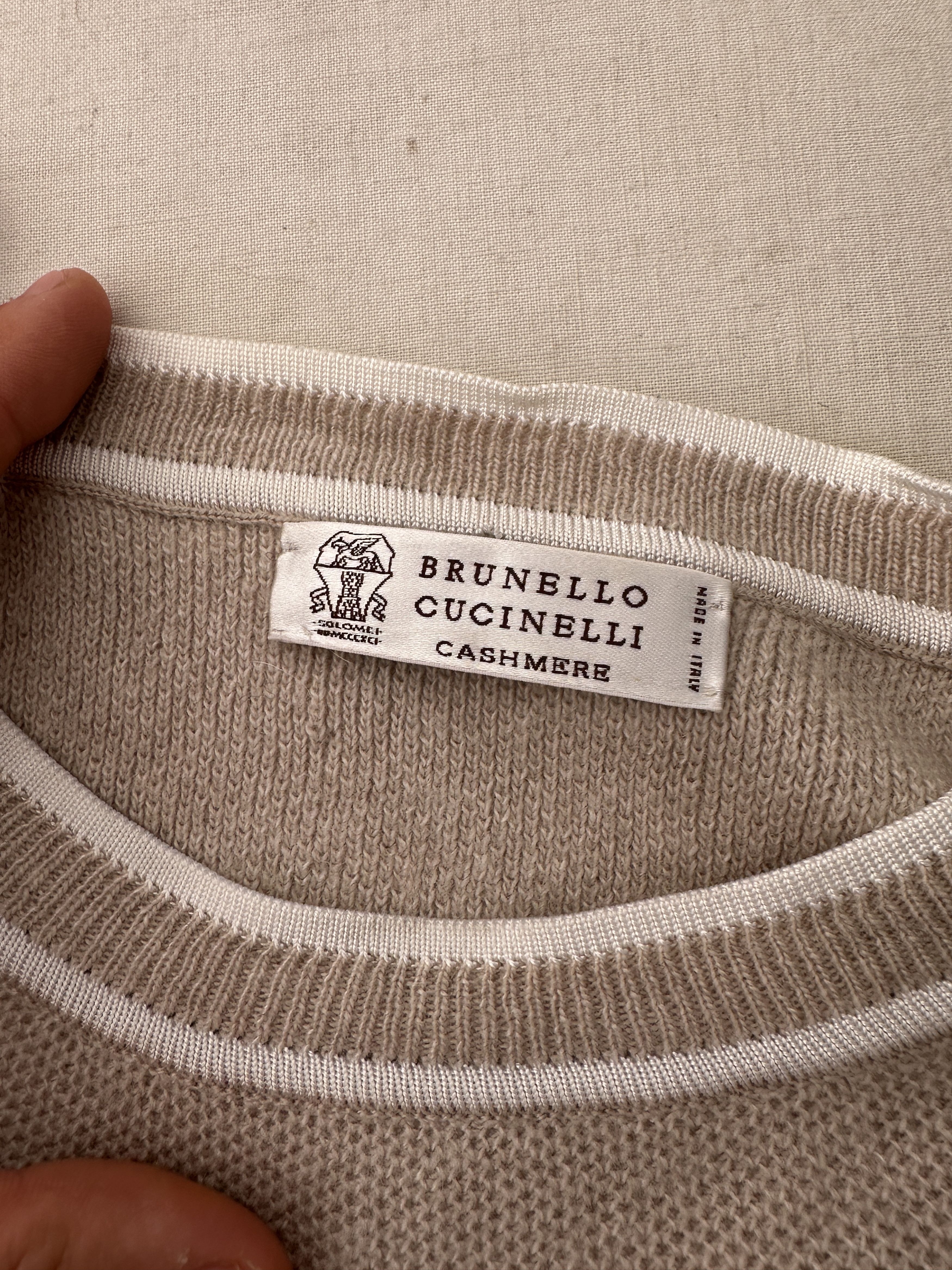 Brunello Cucinelli Brunello Cucinelli Beige Wool Cashmere Knit Sweater Size M Size M / US 6-8 / IT 42-44 - 3 Thumbnail