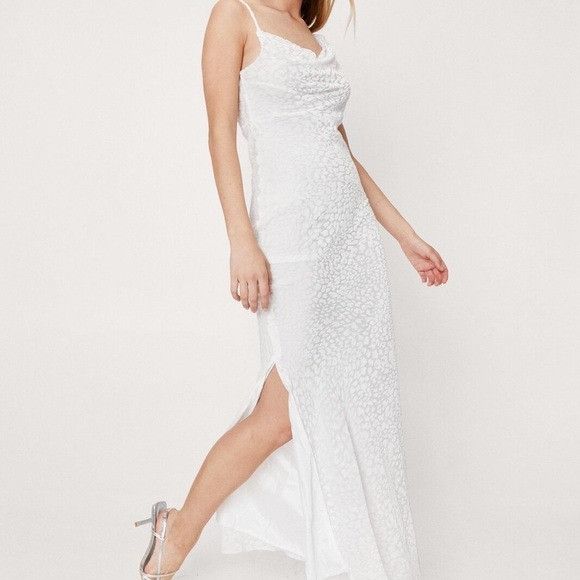 Nasty Gal NWT New Nasty Gal Cowl Neck Split Hem Maxi Dress Size M / US 6-8 / IT 42-44 - 2 Thumbnail