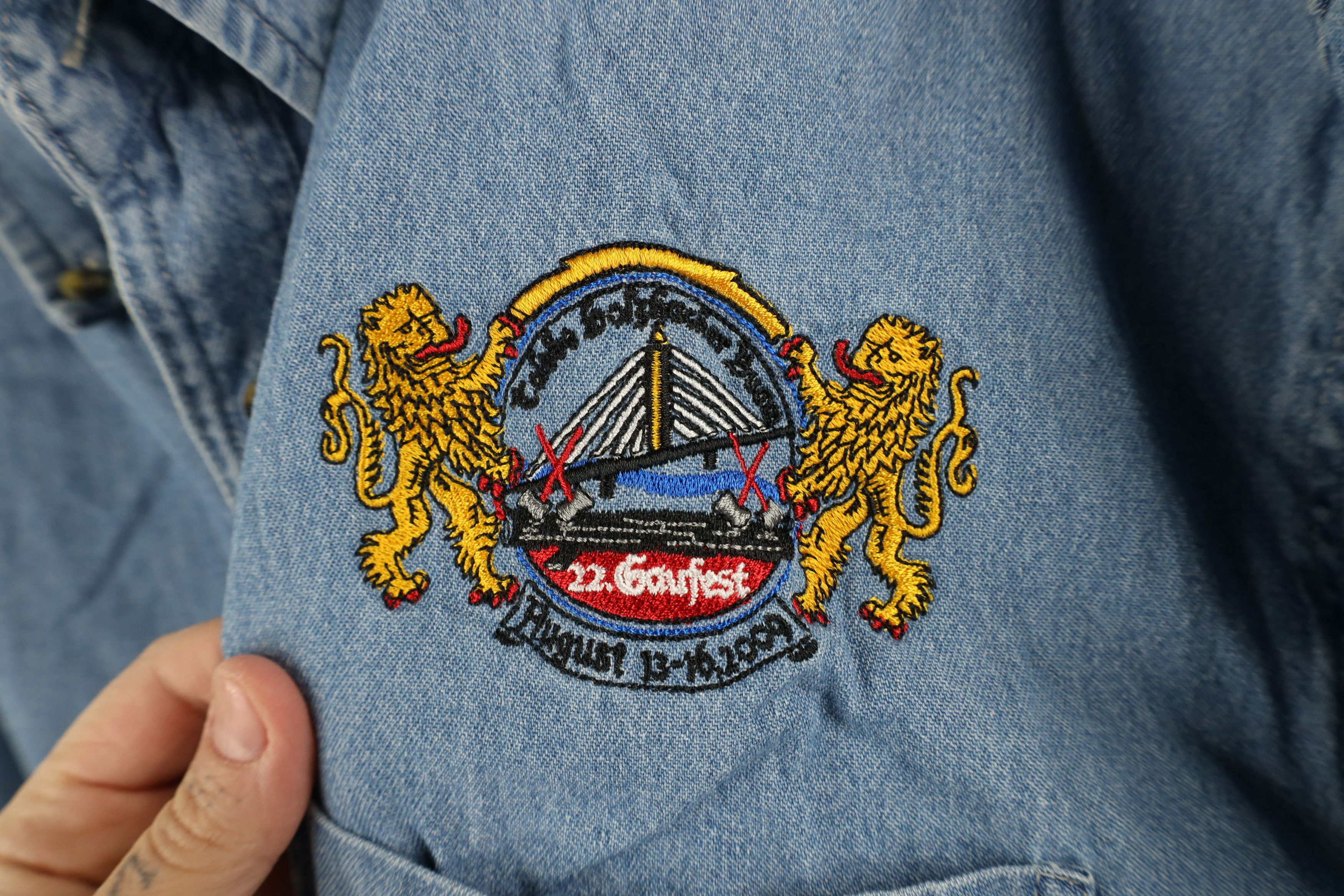 Vintage Vintage Y2K 2009 American Festival Denim Button Shirt Blue Size US XXL / EU 58 / 5 - 4 Thumbnail