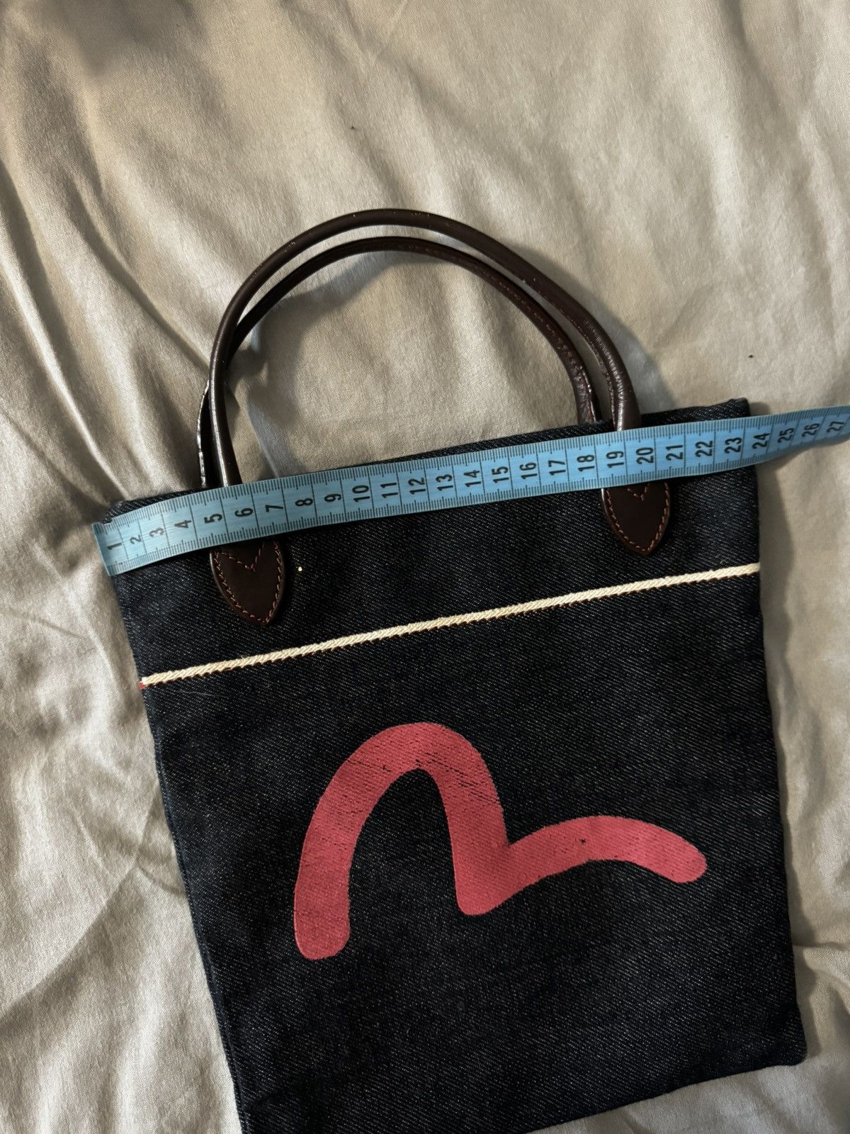 Evisu Vintage Evisu Mini Small Tote Hand Bag Denim Blue Navy Size ONE SIZE - 11 Thumbnail