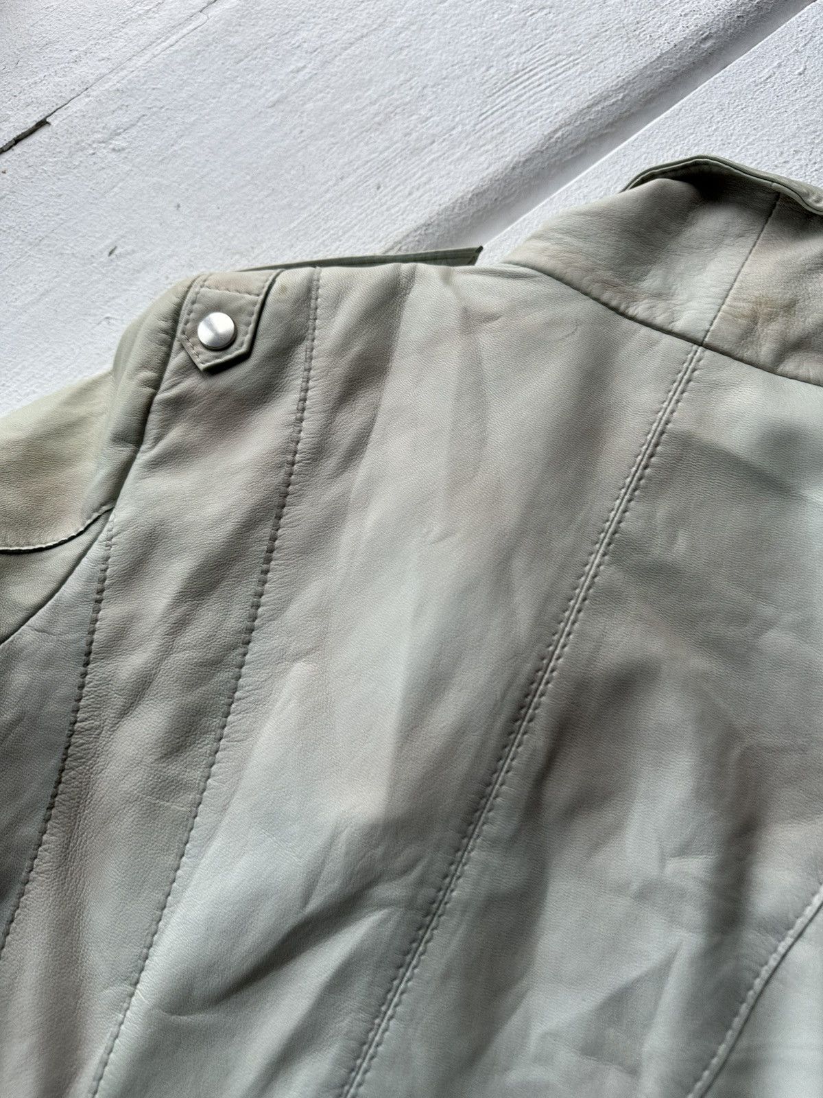 Other 🚨Y2K RICK OWENS TYPE DIRTY SLIM FIT ZIP LEATHER JACKET Size XS / US 0-2 / IT 36-38 - 11 Thumbnail
