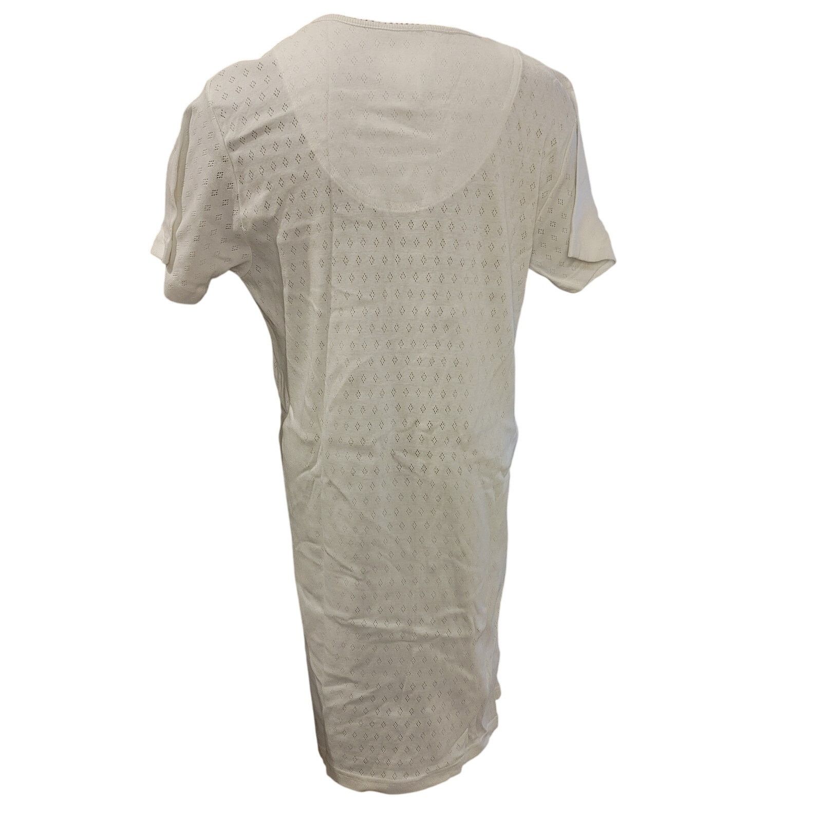 Other Cabernet Women's M White Short Sleeve 3/4 Bttn Nightgown Size ONE SIZE - 2 Thumbnail