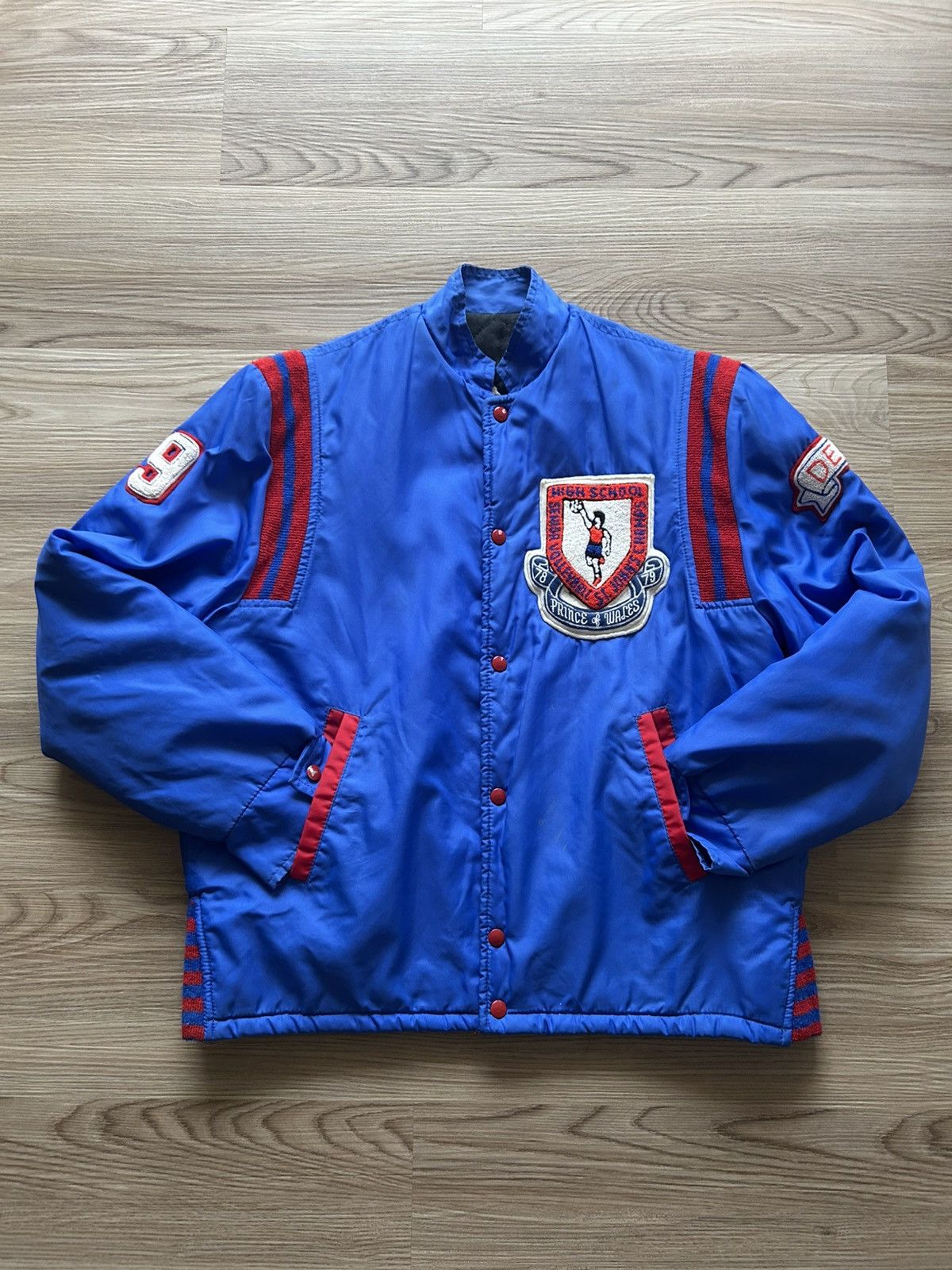 Vintage Vintage 1970s Varsity Jacket With Patches Size US M / EU 48-50 / 2 - 1 Thumbnail