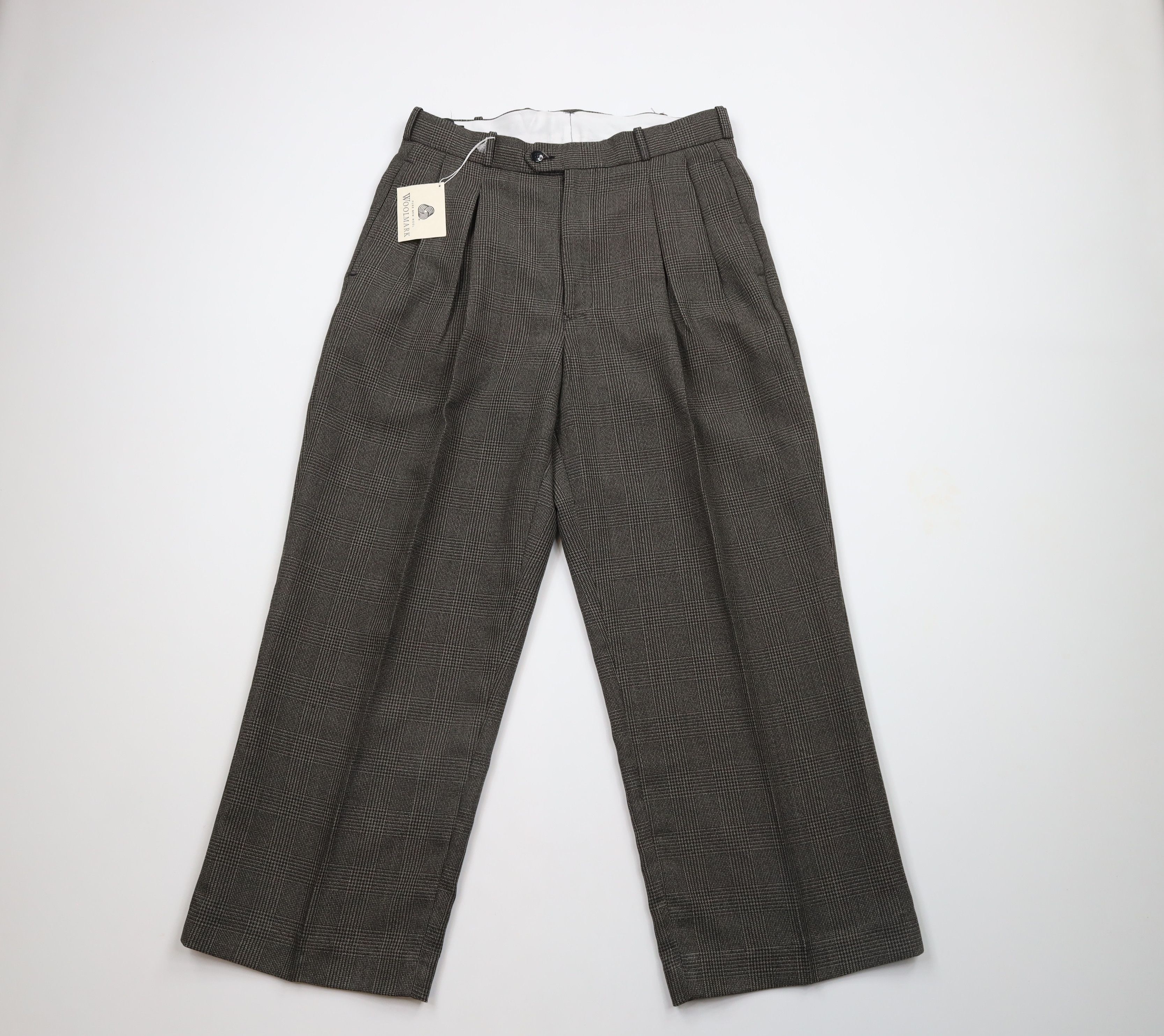 Vintage Deadstock Vintage 90s Streetwear Wide Leg Pants Houndstooth Size US 32 / EU 48 - 1 Thumbnail