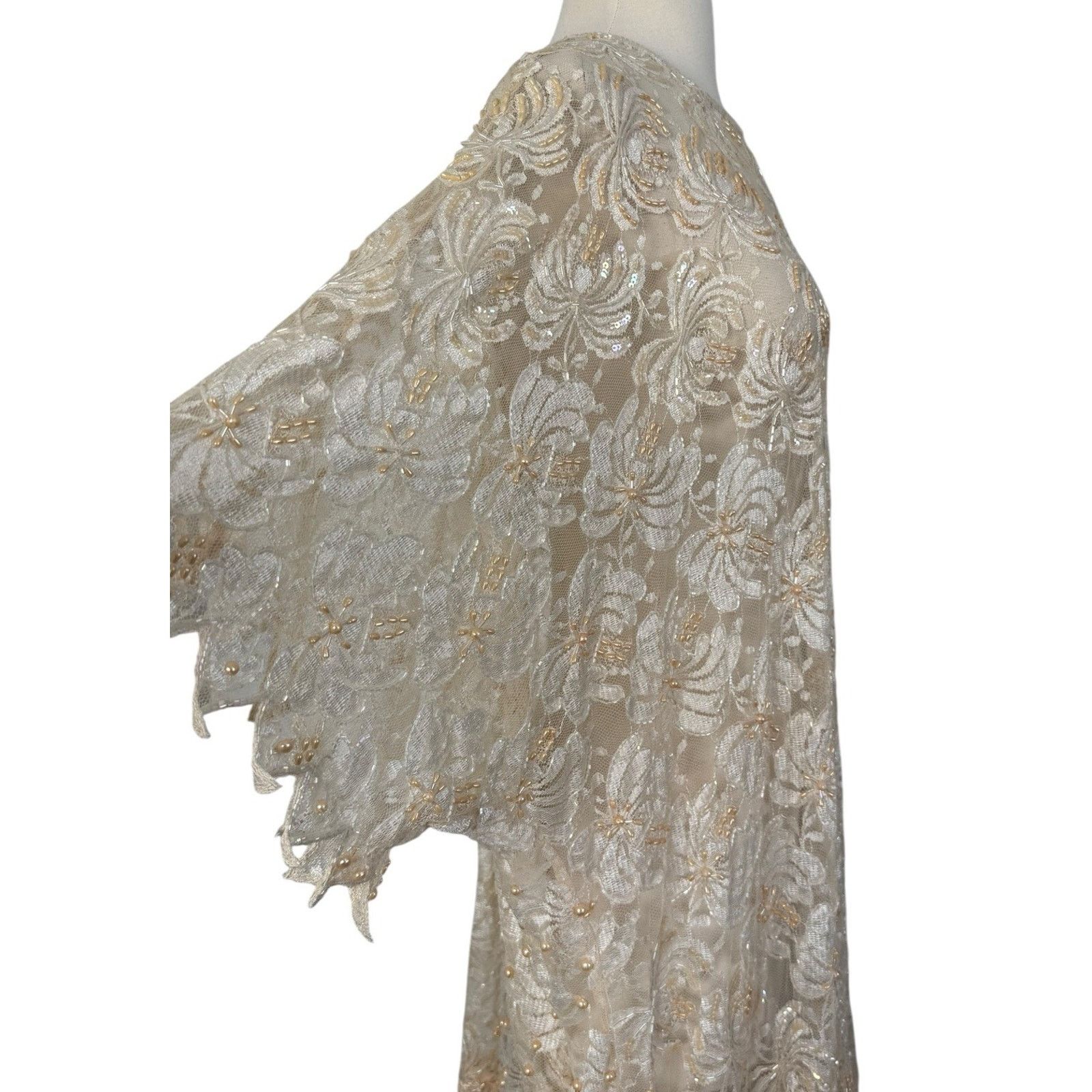 Other JAGSWEAR Vintage 100% Silk Shear Beaded 40s Flapper Dress 3X Size 3XL / US 20-22 - 8 Thumbnail