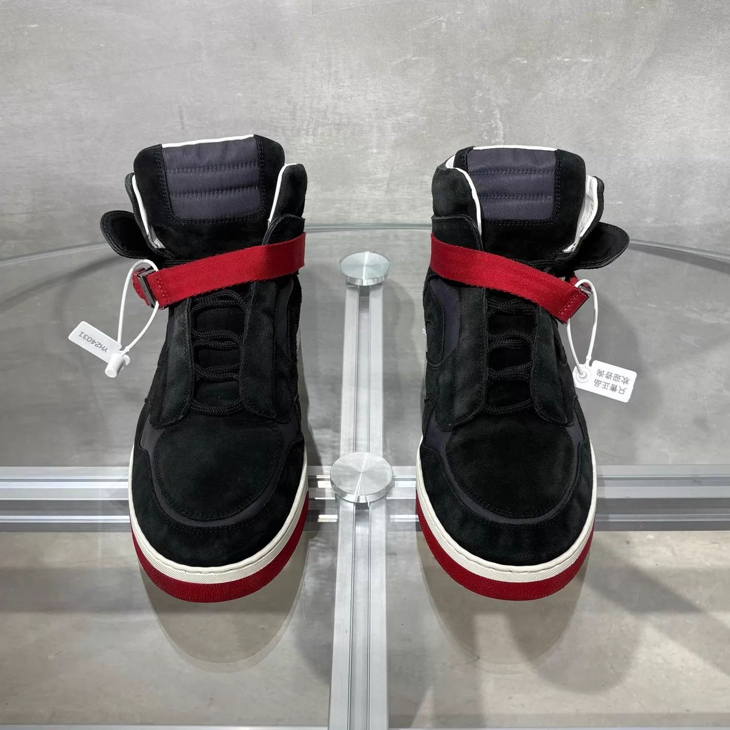 Louis Vuitton LV hi-top sneakers black metallic buckle velcro Size US 9.5 / EU 42-43 - 1 Thumbnail
