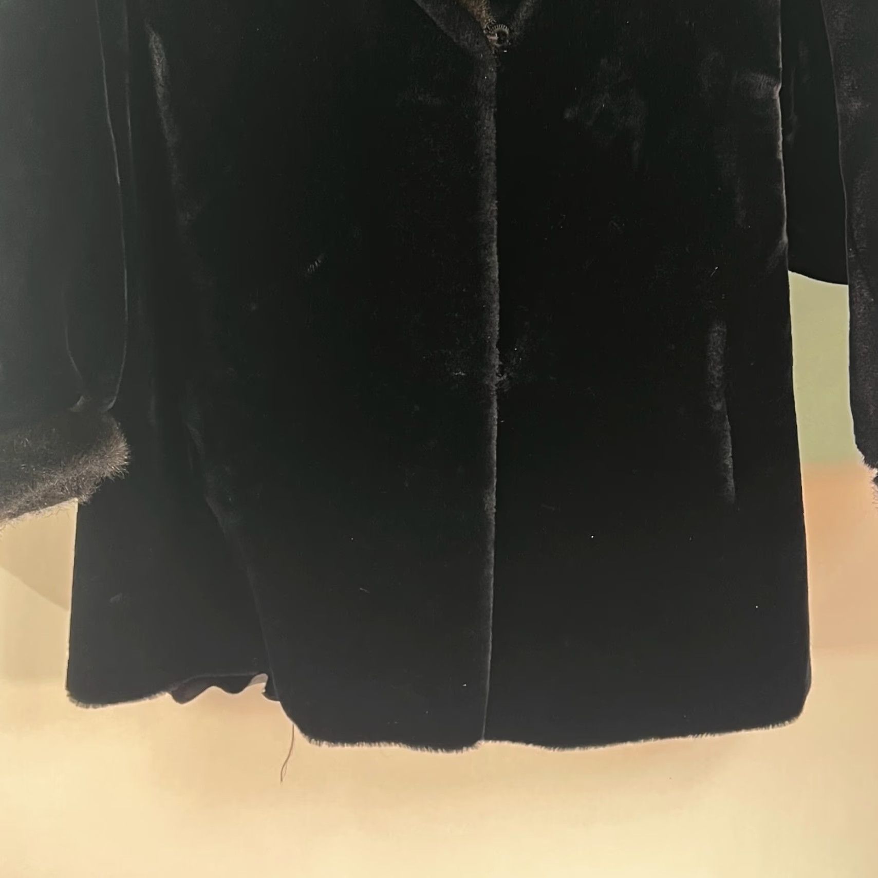 Vintage VINTAGE Hillmoor NY 1950s Women's Faux Fur Coat Collared XL Black Classic Style Size XL / US 12-14 / IT 48-50 - 3 Thumbnail