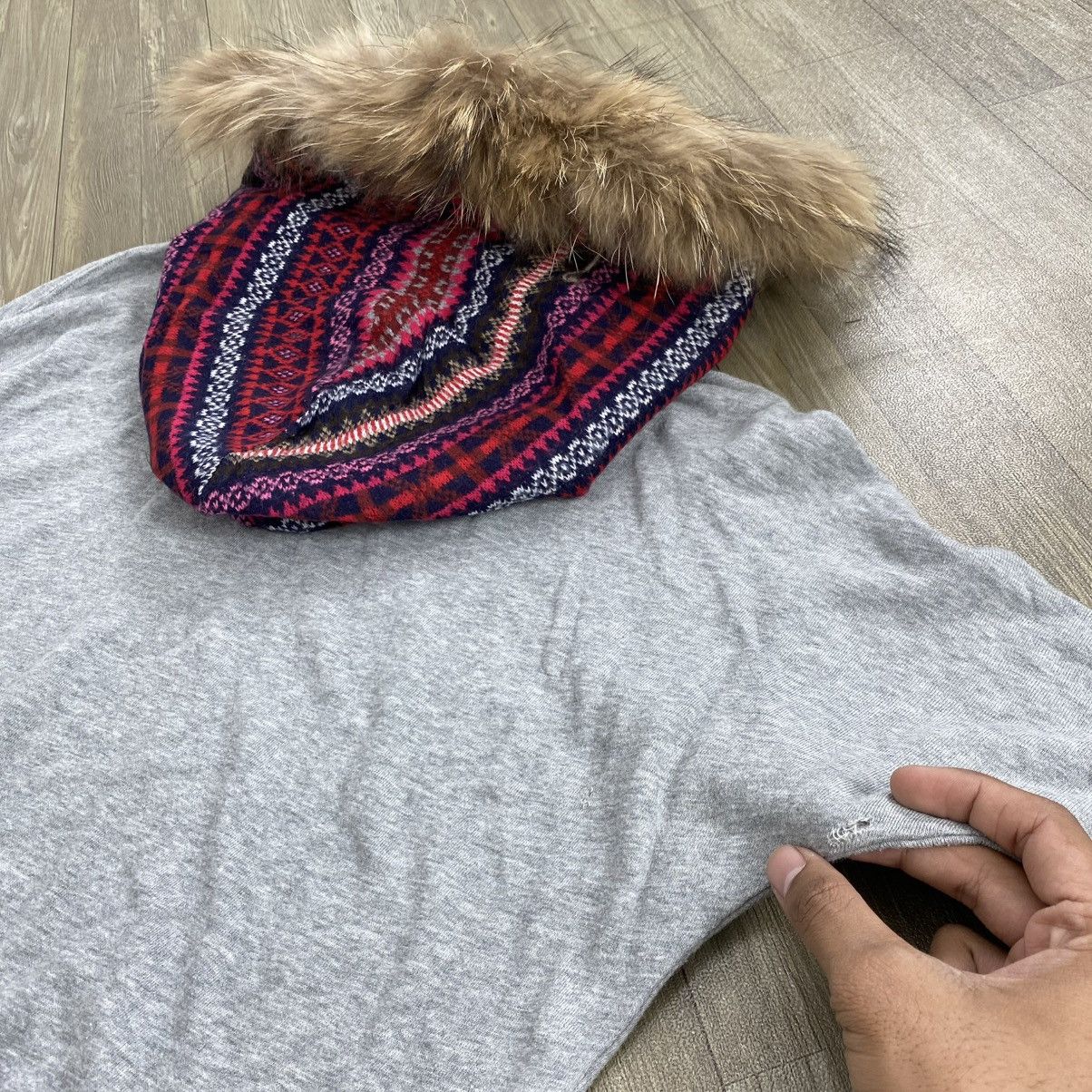 Issey Miyake 2000s Issey Miyake Mercibeaucoup Navajo Kmrii Lgb Fur Hoodie Size US L / EU 52-54 / 3 - 17 Thumbnail