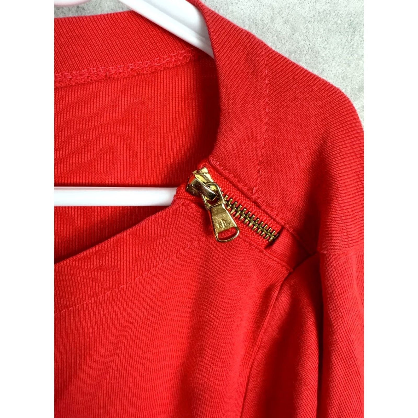 Ralph Lauren VINTAGE Lauren Ralph Lauren Green Label Casual Top Shirt Zip Women Large Short Sleeve Coral Size L / US 10 / IT 46 - 3 Thumbnail