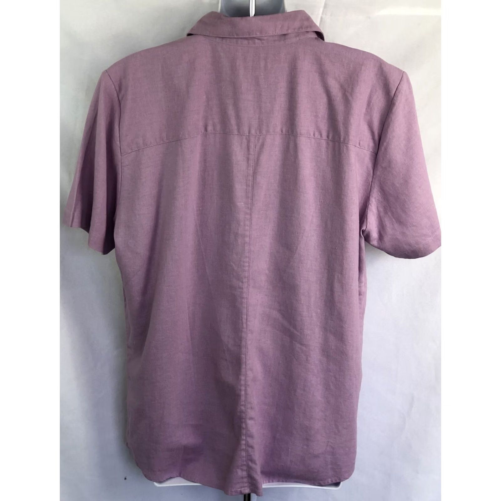 Vintage Christopher Banks Linen top L purple button Up shortsleeve Pockets Cottage NWT Size L / US 10 / IT 46 - 3 Thumbnail