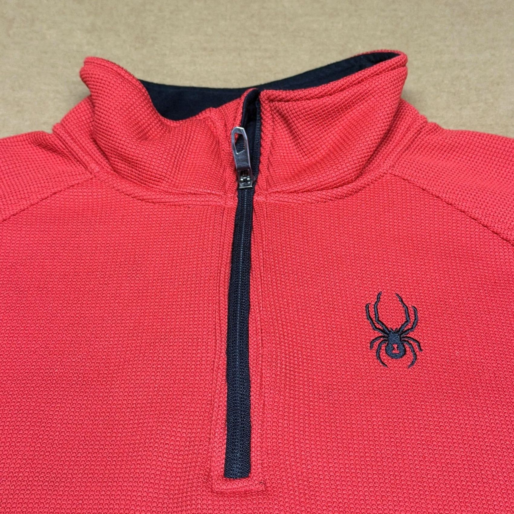 Spyder Spyder Pullover Mens Small Red Black 1/4 Zip Fleece Ski Colorblock Base Layer Size US S / EU 44-46 / 1 - 5 Thumbnail