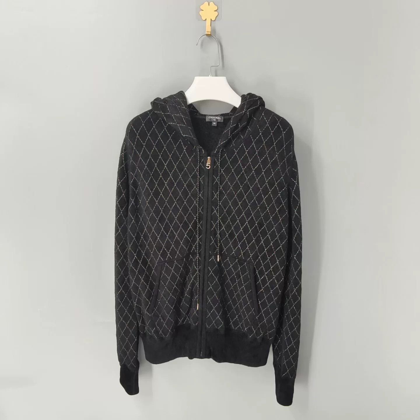 Chanel Chanel Black Gold Zip Hoodie Size US XS / EU 42 / 0 - 1 Thumbnail