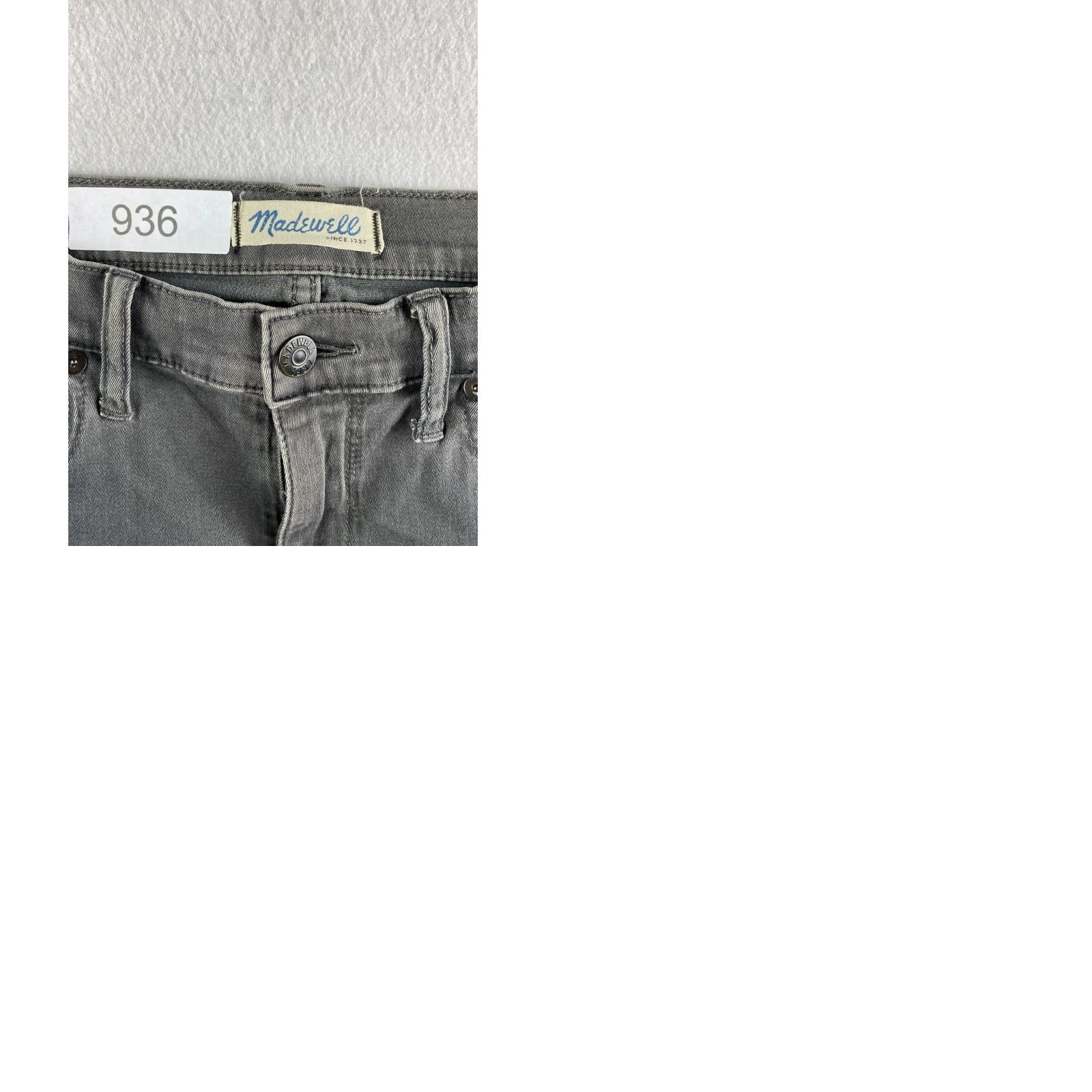Madewell Madewell High Riser Skinny Jeans Womens 27 Gray Denim Dark Wash Stretch Ankle 5-Pocket Regular Rise Size 27" / US 4 / IT 40 - 9 Thumbnail
