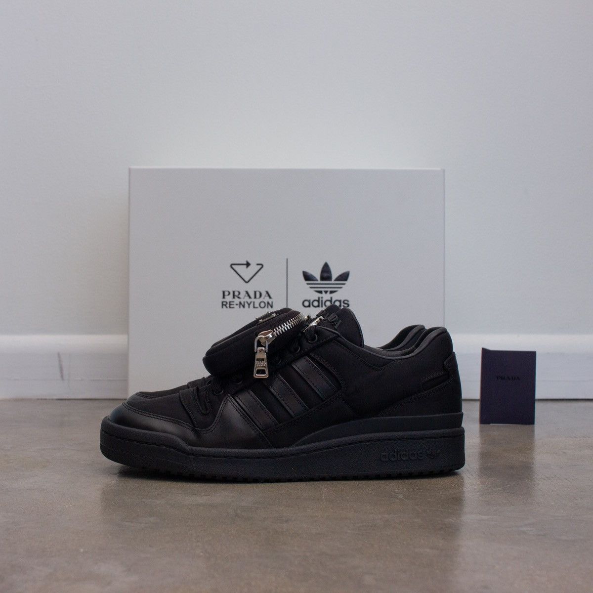 Adidas × Prada ADIDAS X PRADA RE-Nylon Forum Low Black Sneakers GY7043 Size US 7 / IT 37 - 10 Thumbnail