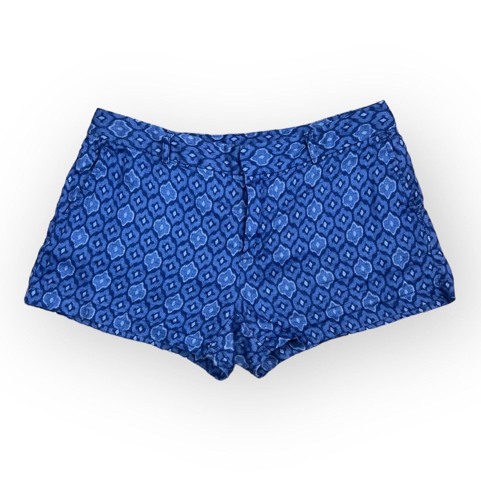 Cynthia Rowley Cynthia Rowley Blue Ikat Shorts - Size 10, Linen Size 32" / US 10 / IT 46 - 1 Thumbnail