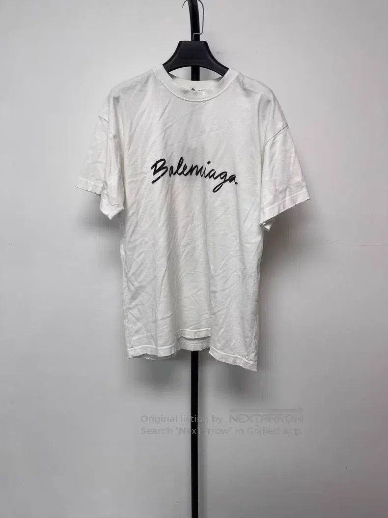 Balenciaga Balenciaga Solid Color Handwritten Letter Logo Printed Cre Size S / US 4 / IT 40 - 1 Thumbnail