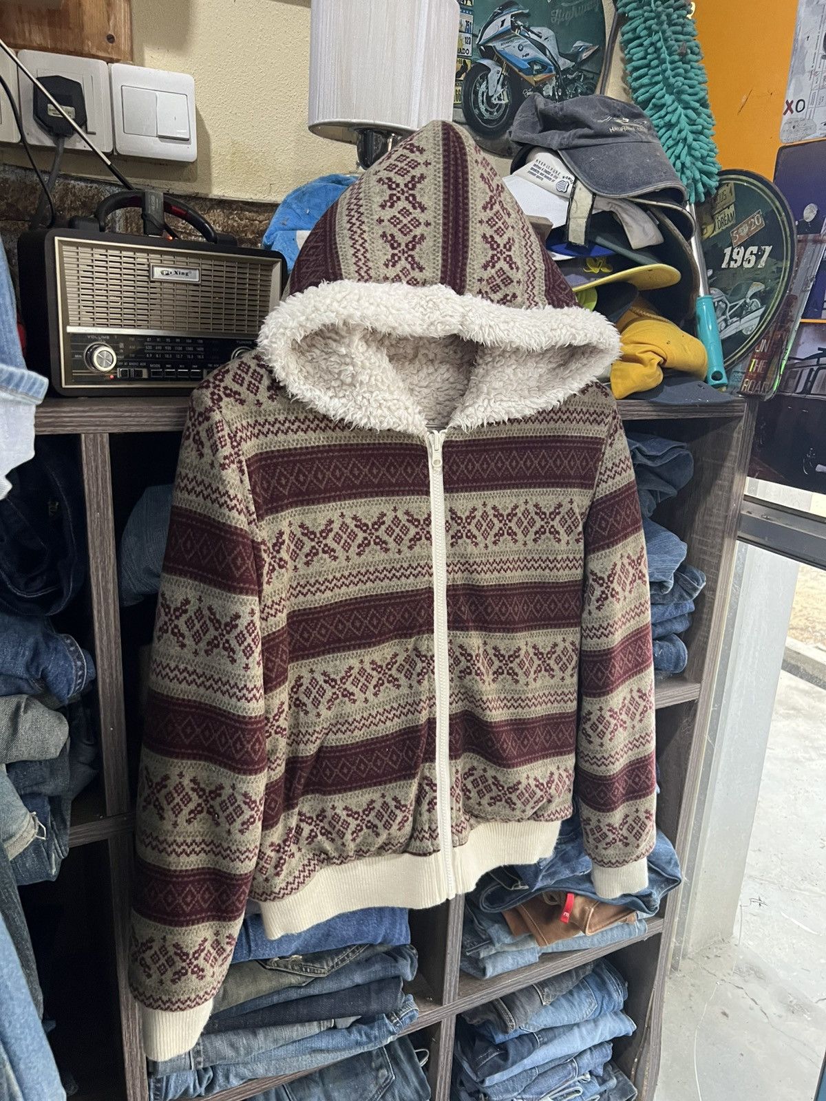 Japanese Brand 🔥Rare Back Number Native Reversible Sherpa Jacket Size S / US 4 / IT 40 - 16 Thumbnail
